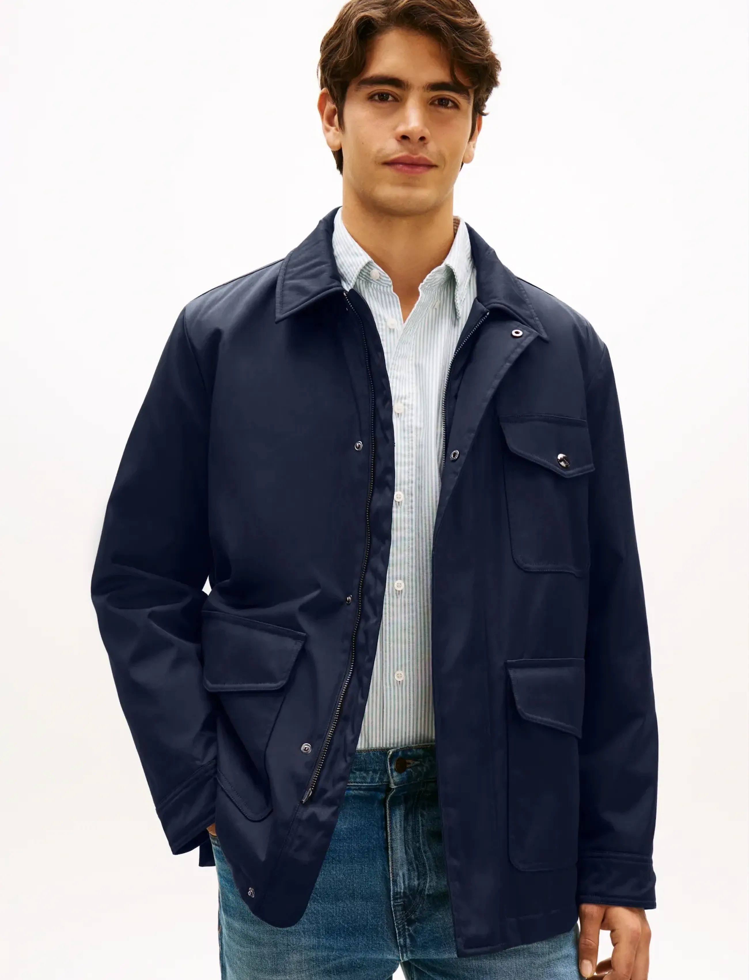Tommy Hilfiger Dc Nylon Hunting Jacket, L, Jackets, Marineblau - Light Männerswear