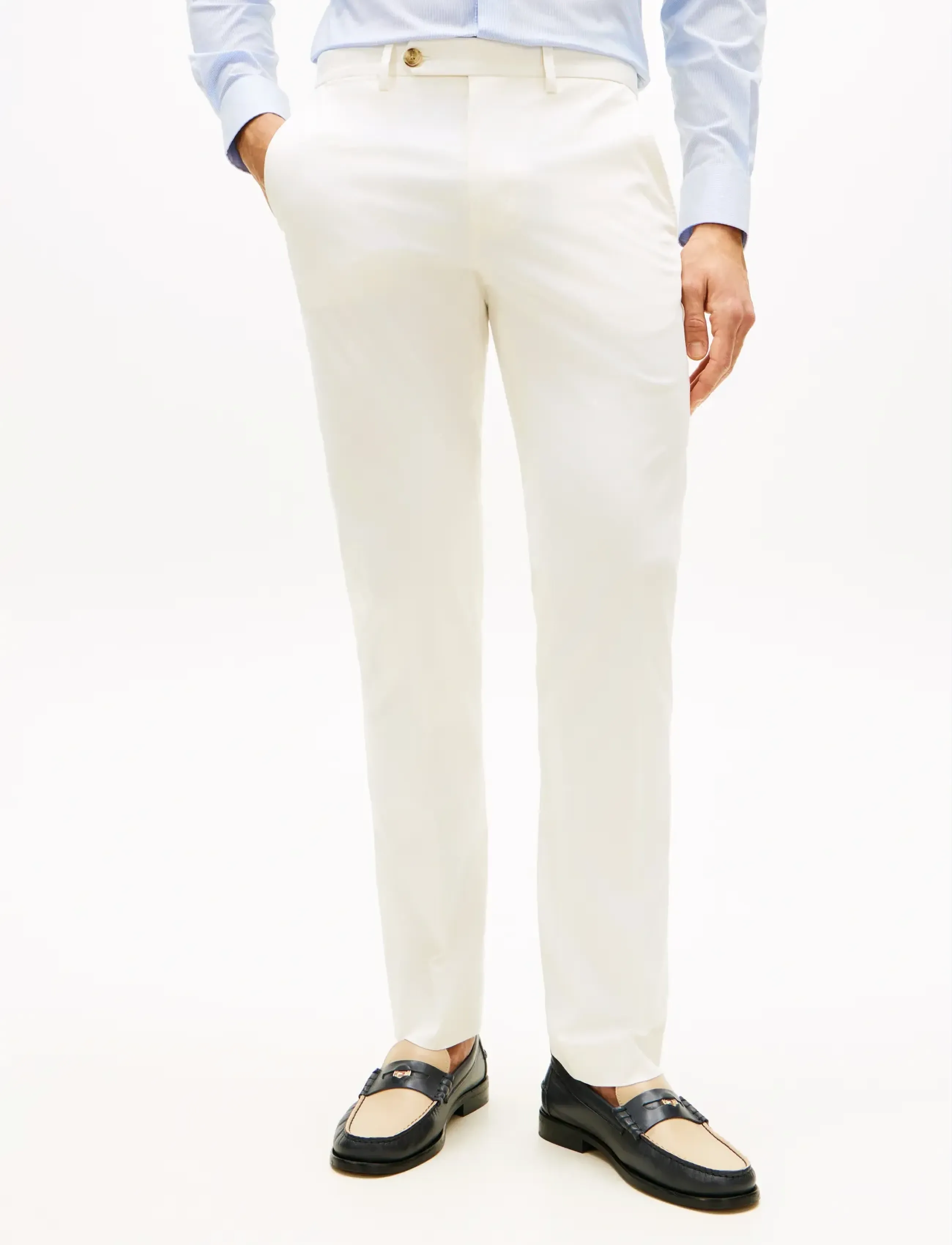 Tommy Hilfiger Dc Denton Clean Chino, 36 x 32, Trousers, Creme - Chinos, Männerswear