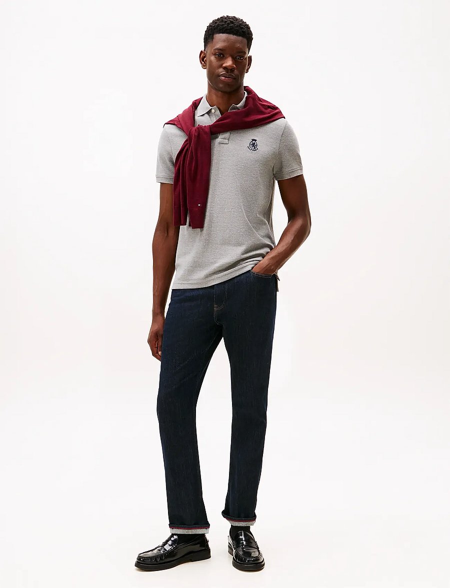 Tommy Hilfiger - HEATHER CREST REG POLO - kurzärmelig - light grey heather - 2