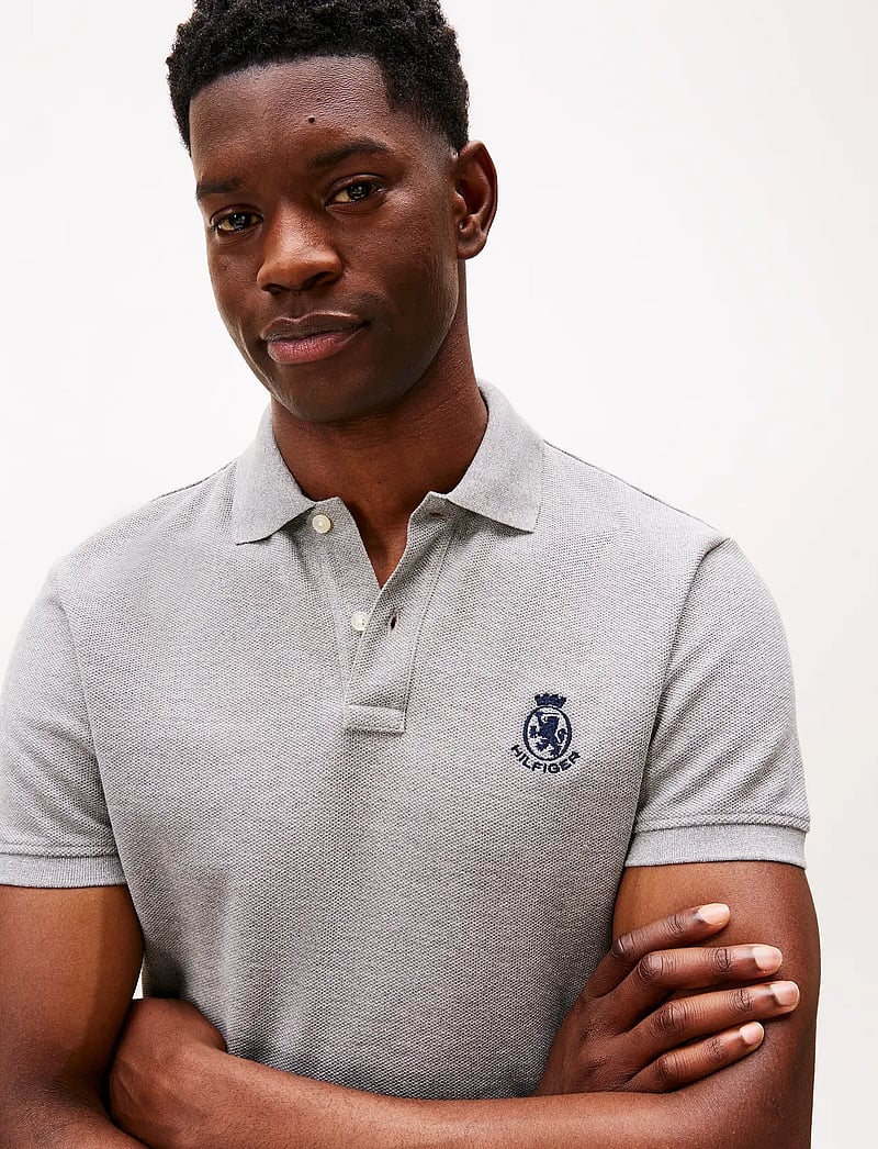 Tommy Hilfiger - HEATHER CREST REG POLO - kortärmade pikéer - light grey heather - 4