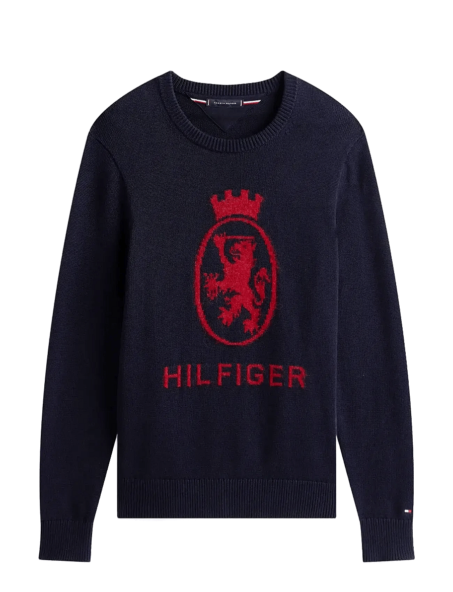 Tommy Hilfiger - GIFTING CREST CREW NECK - rundhals - desert sky/regatta red - 1