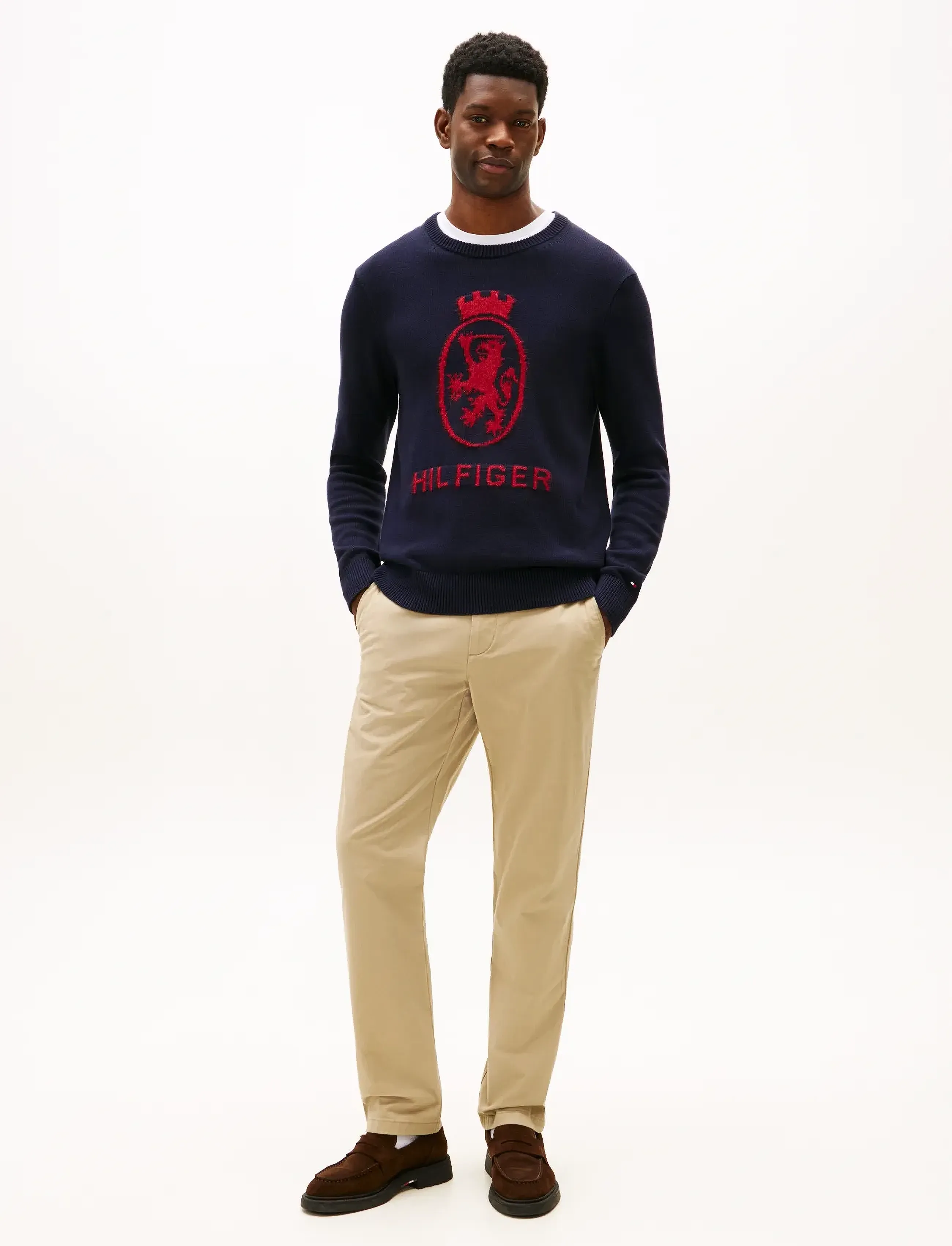 Tommy Hilfiger - GIFTING CREST CREW NECK - swetry - desert sky/regatta red - 2