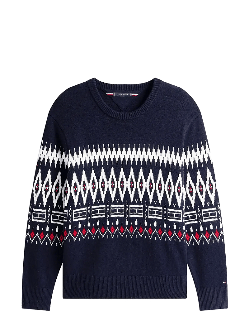 Tommy Hilfiger - PLACED FAIRISLE WOOL BLEND CREW - rund hals - desert sky/ivory petal - 1