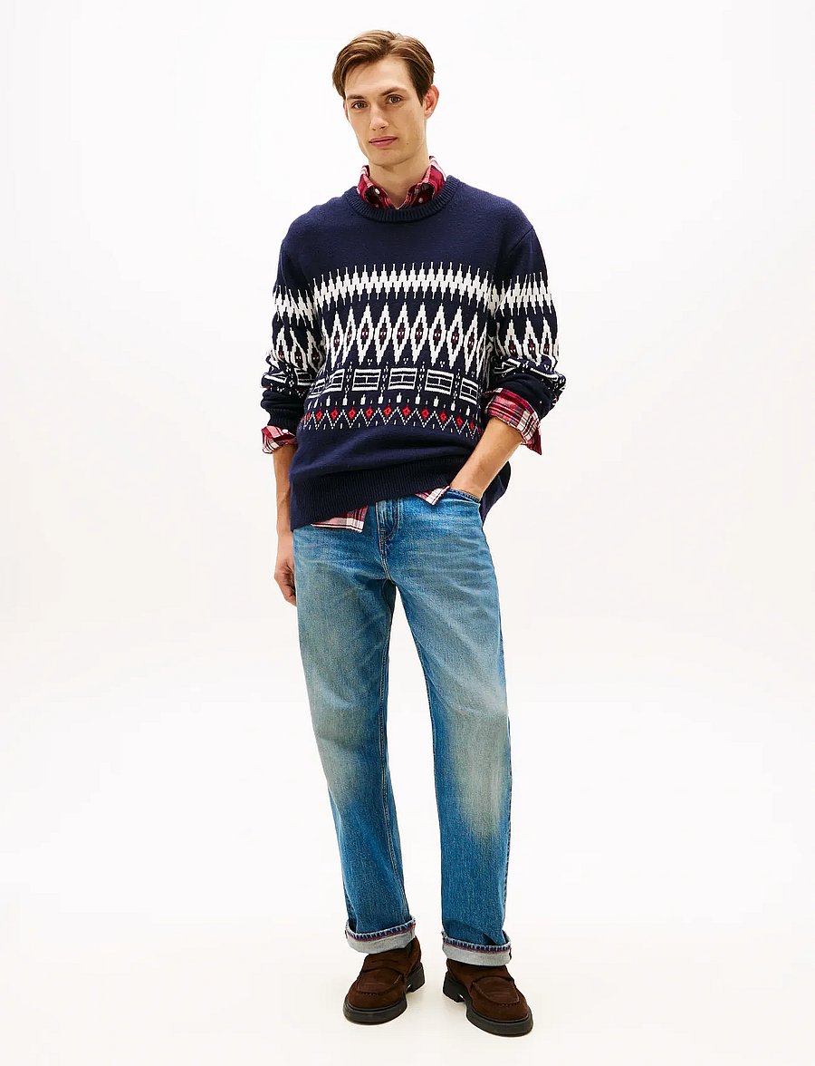 Tommy Hilfiger - PLACED FAIRISLE WOOL BLEND CREW - rundhals - desert sky/ivory petal - 2