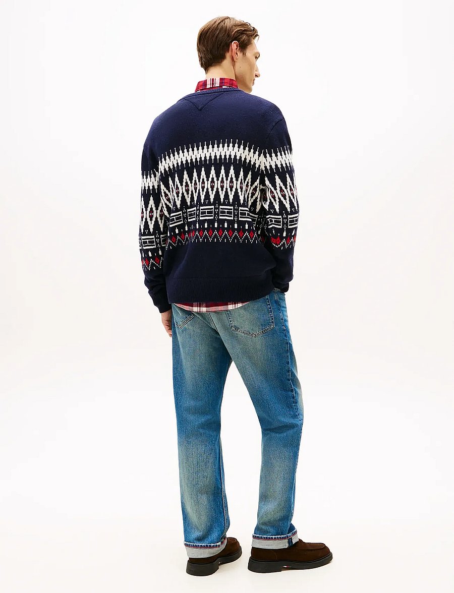 Tommy Hilfiger - PLACED FAIRISLE WOOL BLEND CREW - rundhals - desert sky/ivory petal - 3