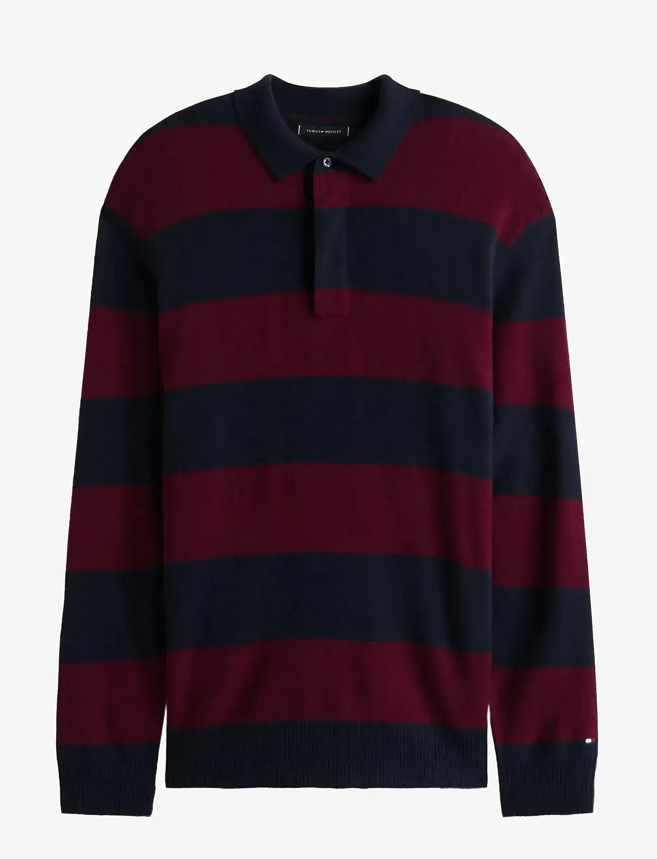 Tommy Hilfiger - DC KNITTED RUGBY - stickade pikéer - desert sky/deep rouge - 1