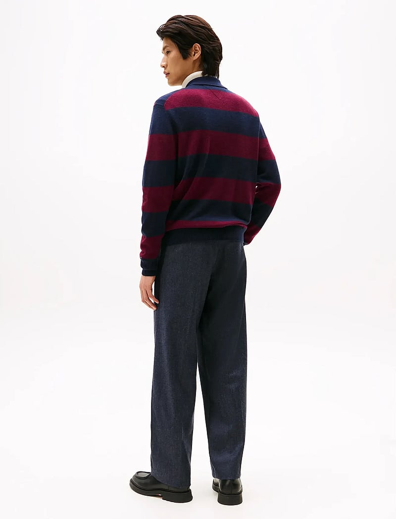 Tommy Hilfiger - DC KNITTED RUGBY - gestrickte polohemden - desert sky/deep rouge - 3