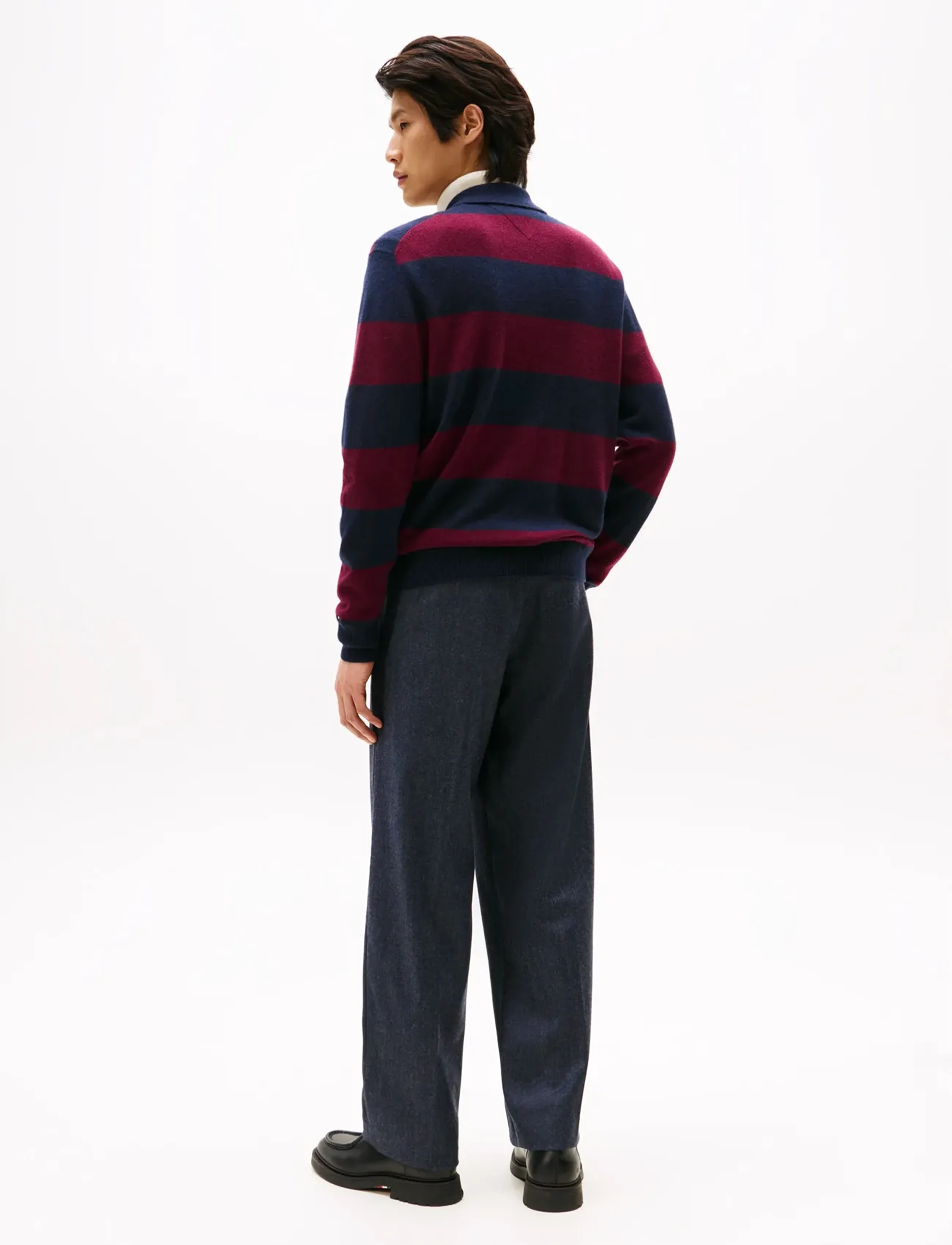 Tommy Hilfiger - DC KNITTED RUGBY - long-sleeved knitted polos - desert sky/deep rouge - 3