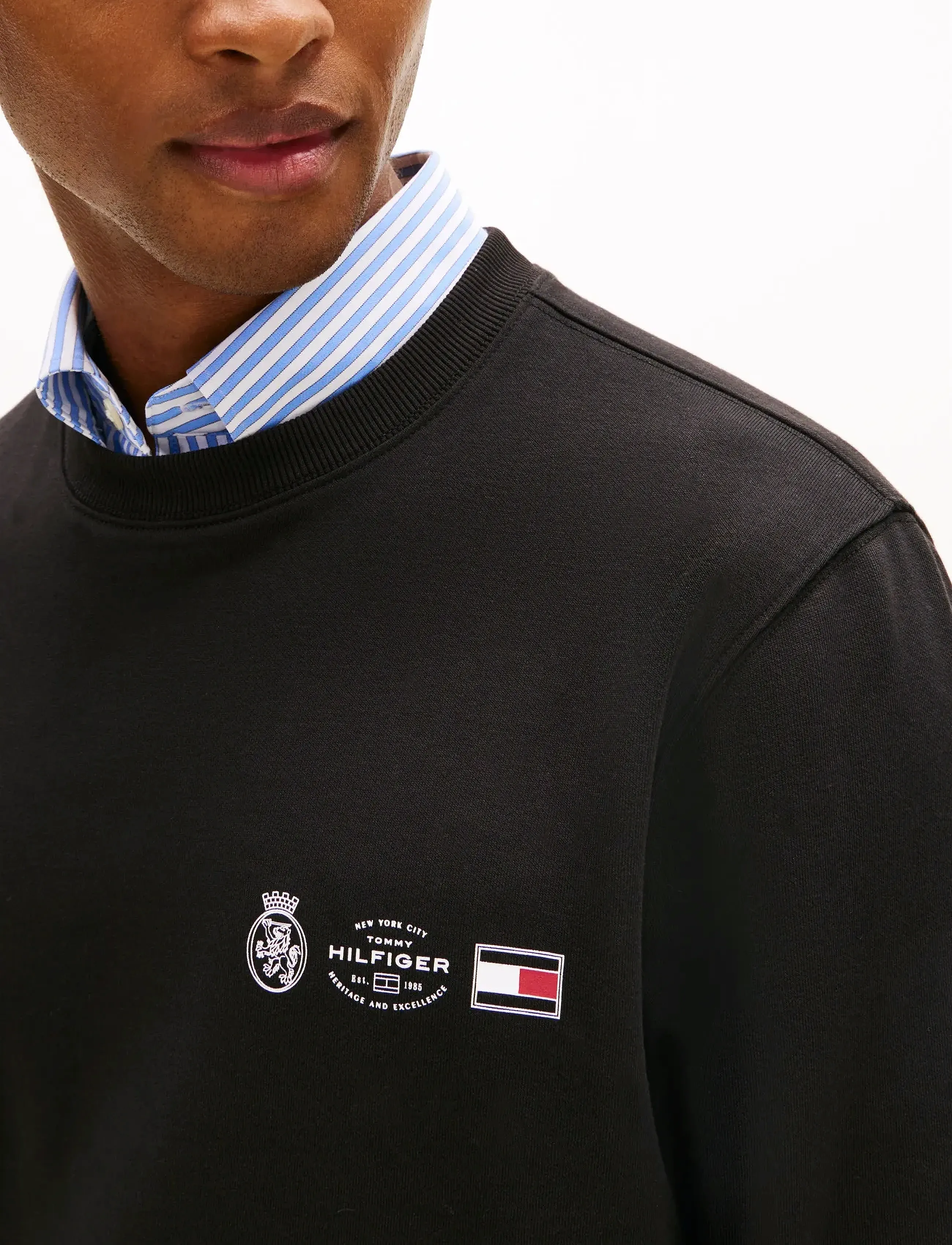 Tommy Hilfiger - SMALL CREST OUTLINE CREW NECK - nach anlass kaufen - black - 4