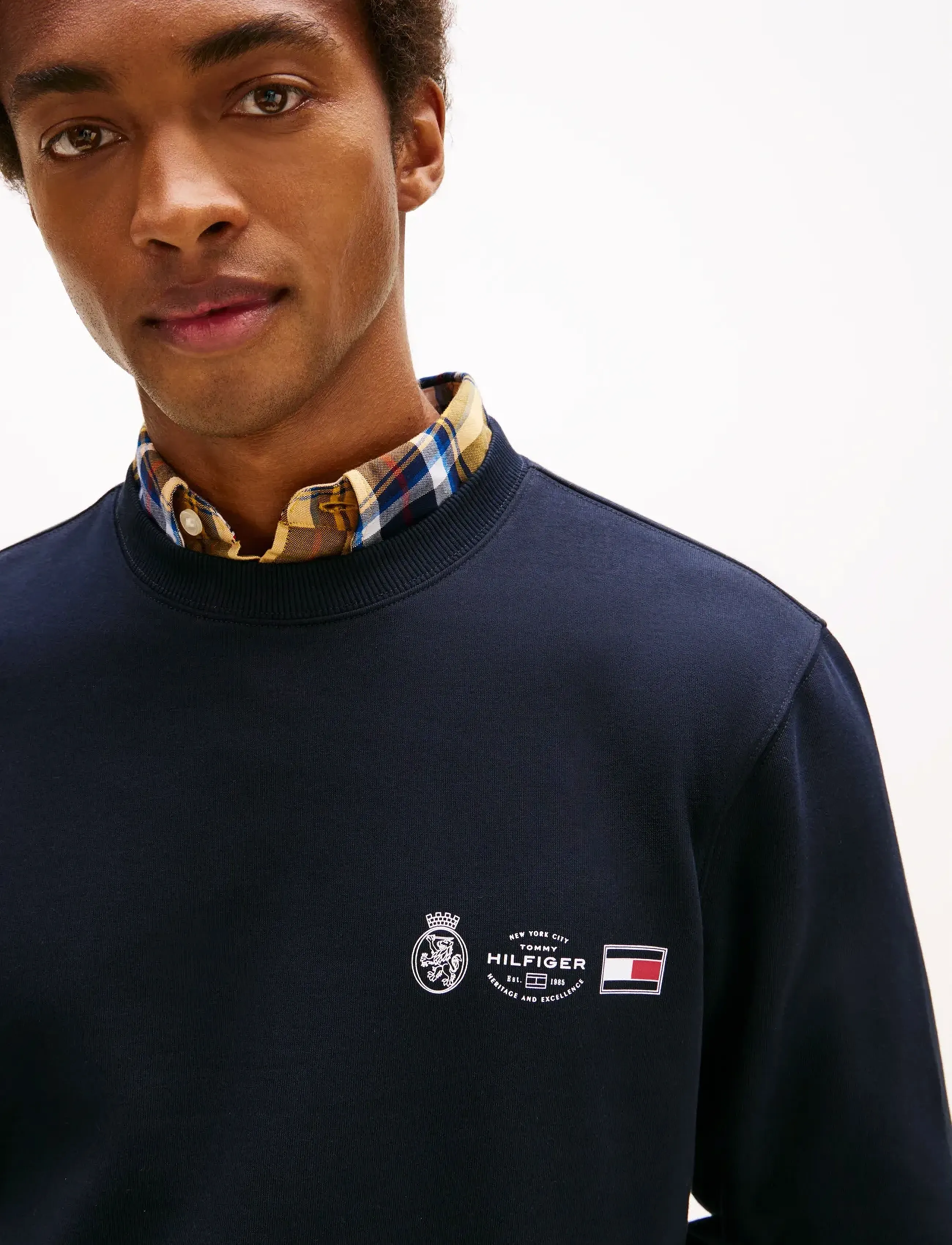 Tommy Hilfiger - SMALL CREST OUTLINE CREW NECK - sweatshirts - desert sky - 4