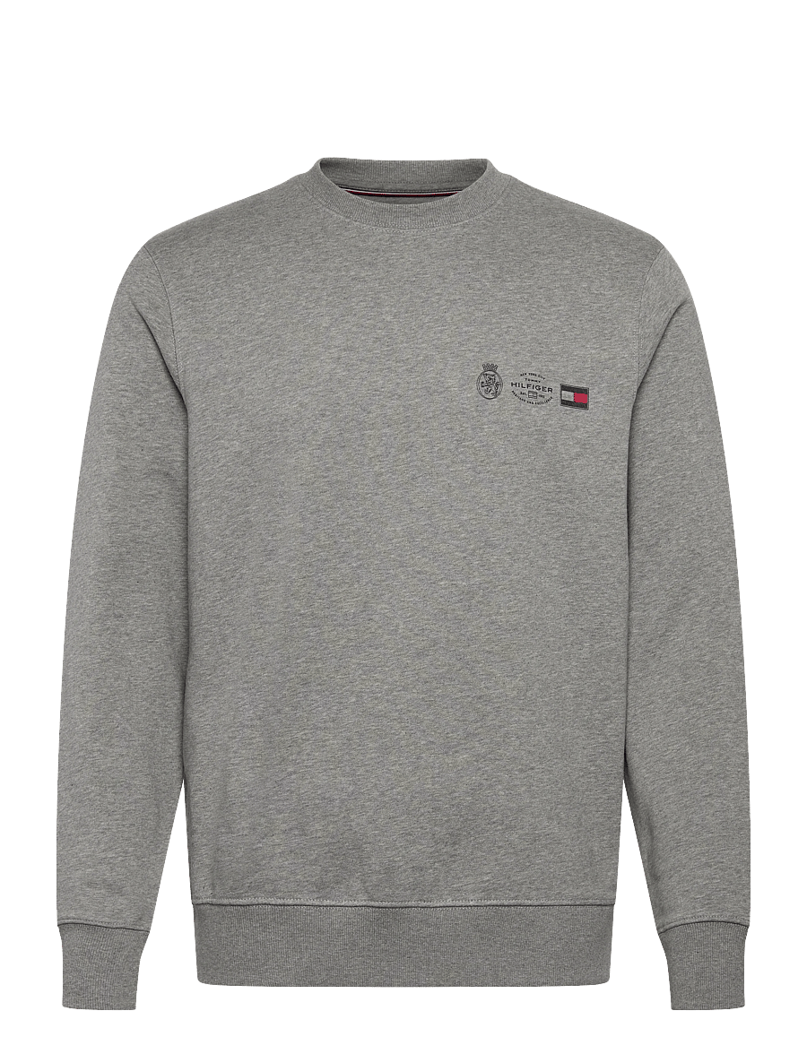 Tommy Hilfiger - SMALL CREST OUTLINE CREW NECK - sweatshirts - medium grey heather - 1