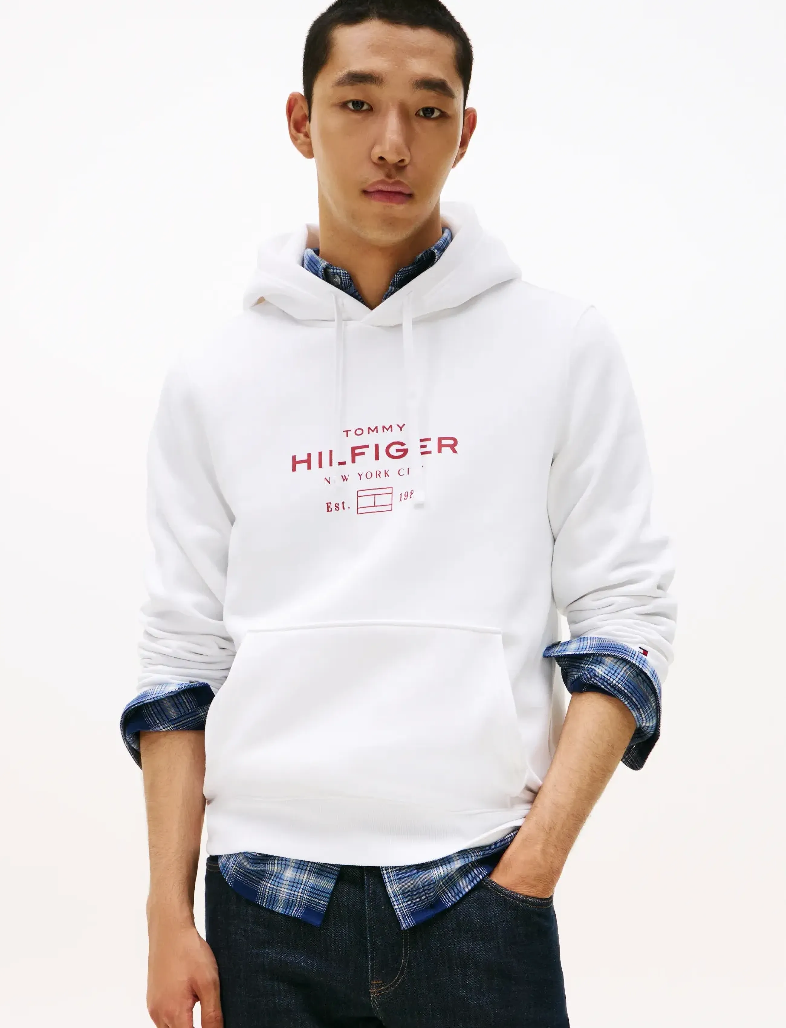 Tommy Hilfiger OVAL GRAPHIC HOODIE - Tommy Hilfiger - WHITE / white