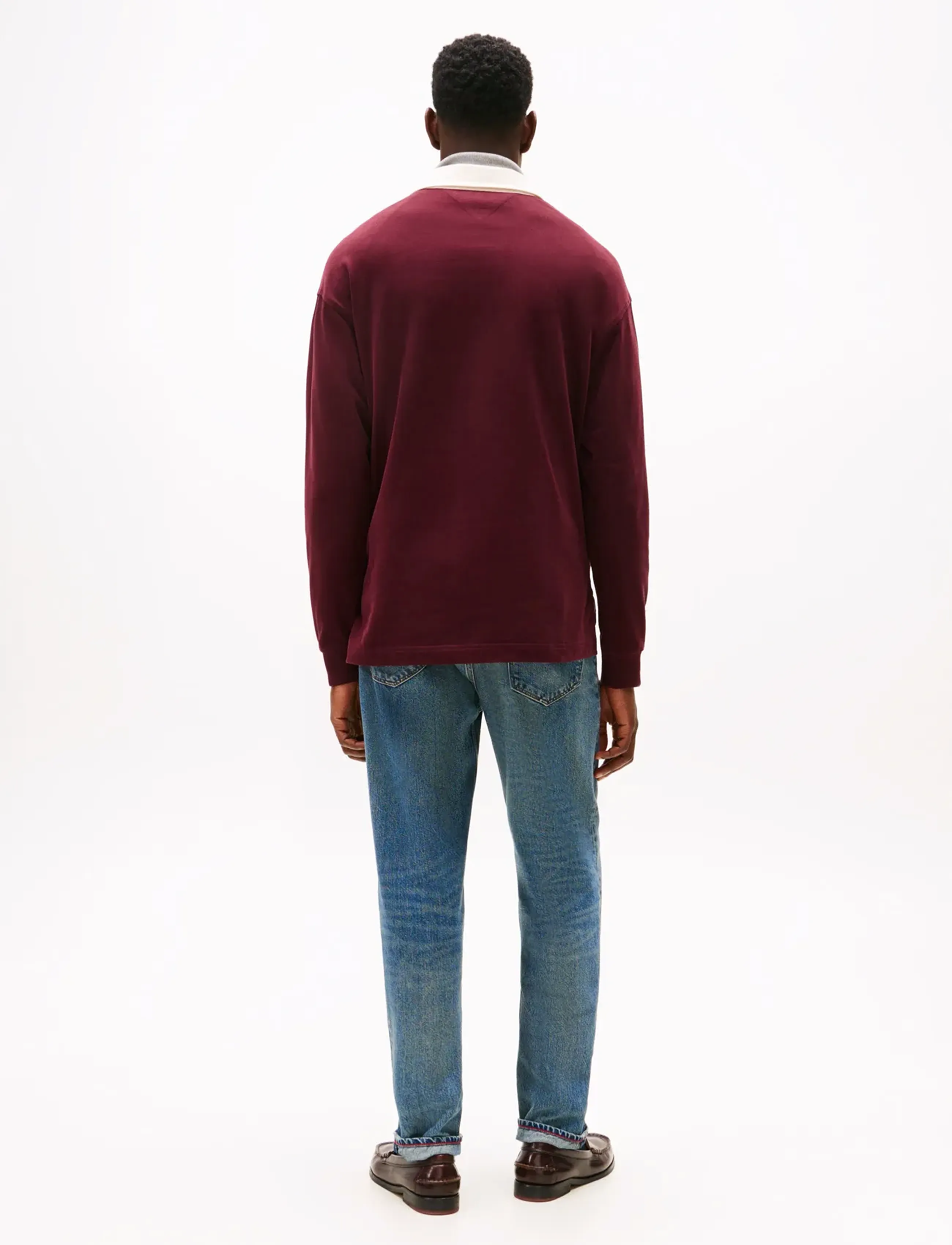 Tommy Hilfiger - PEACHED CREST SOLID RUGBY - pikkade varrukatega polod - deep burgundy - 4