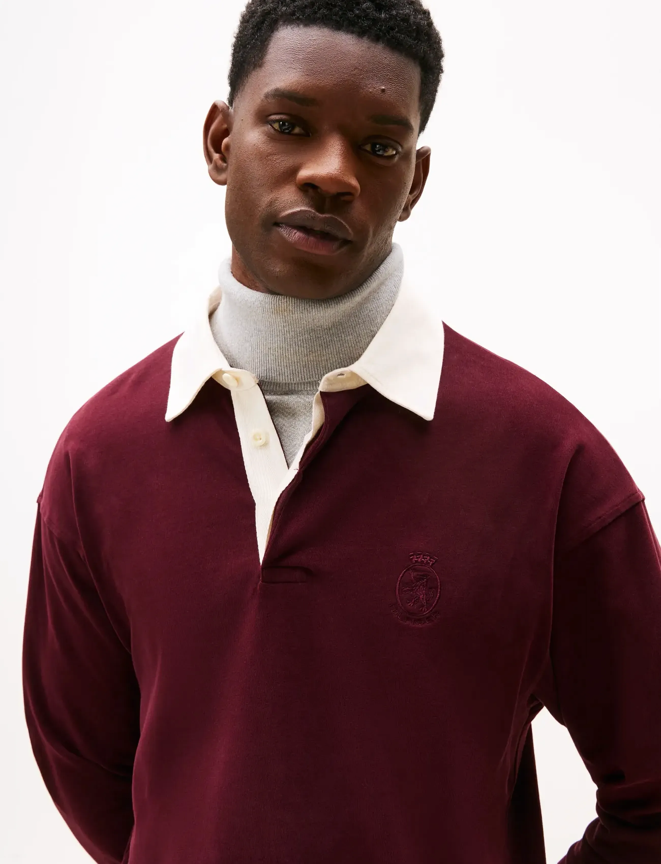 Tommy Hilfiger - PEACHED CREST SOLID RUGBY - pikkade varrukatega polod - deep burgundy - 5