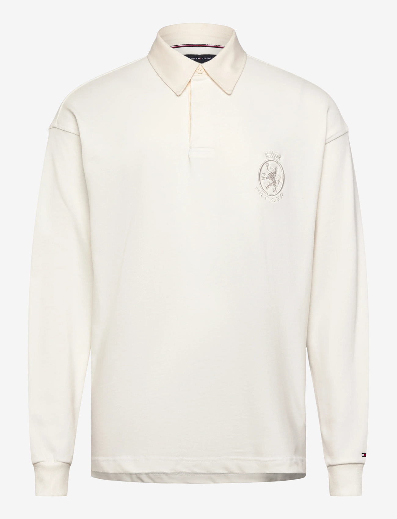 Tommy Hilfiger - PEACHED CREST SOLID RUGBY - langærmede poloer - ecru - 1