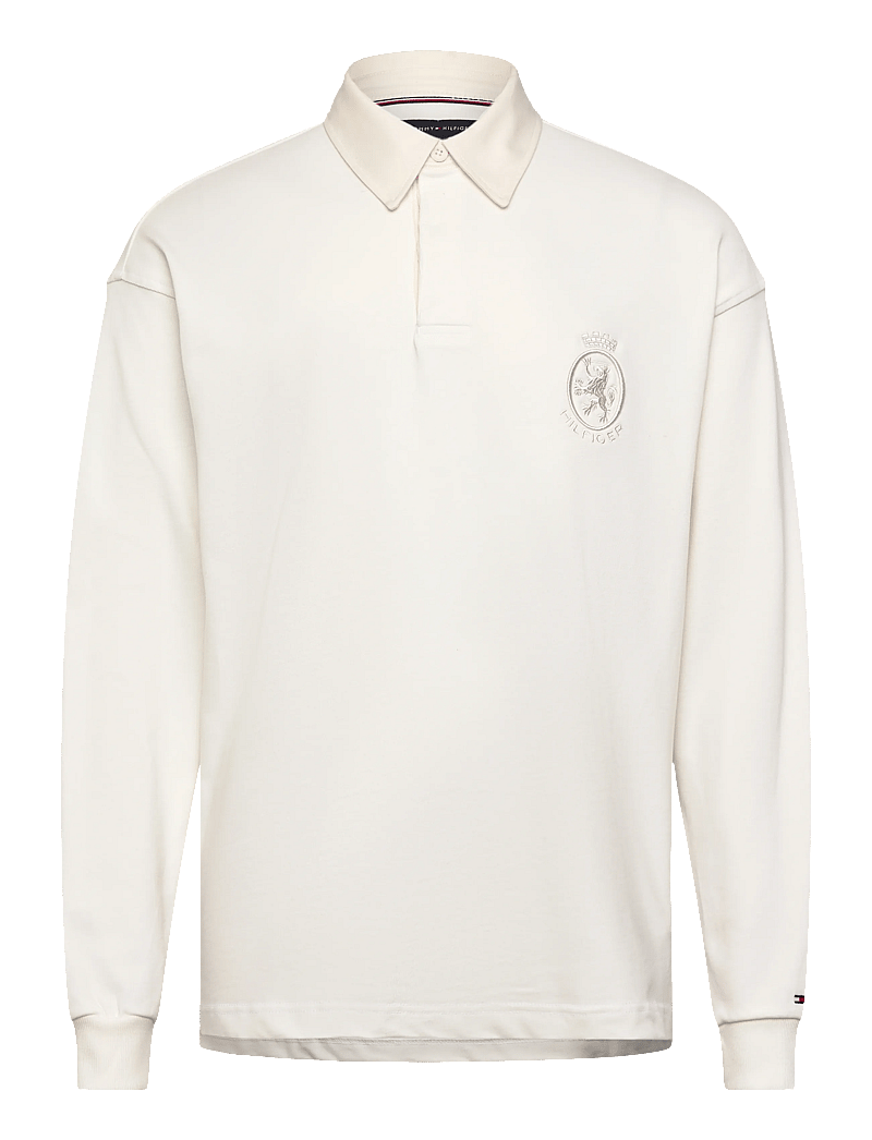 Tommy Hilfiger - PEACHED CREST SOLID RUGBY - langærmede poloer - ecru - 1