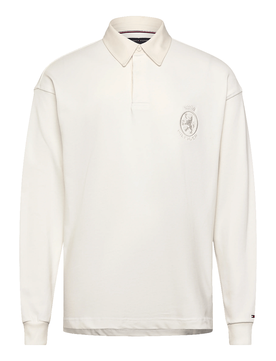 Tommy Hilfiger - PEACHED CREST SOLID RUGBY - long-sleeved polos - ecru - 1
