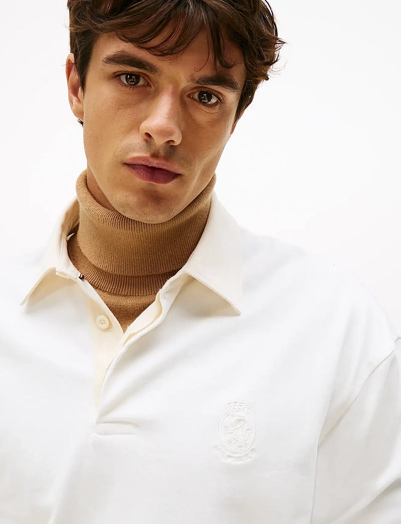 Tommy Hilfiger - PEACHED CREST SOLID RUGBY - langærmede poloer - ecru - 5