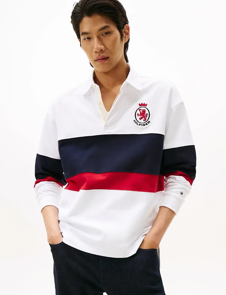 Tommy Hilfiger - RWB CREST RUGBY - pikkade varrukatega polod - white - 0