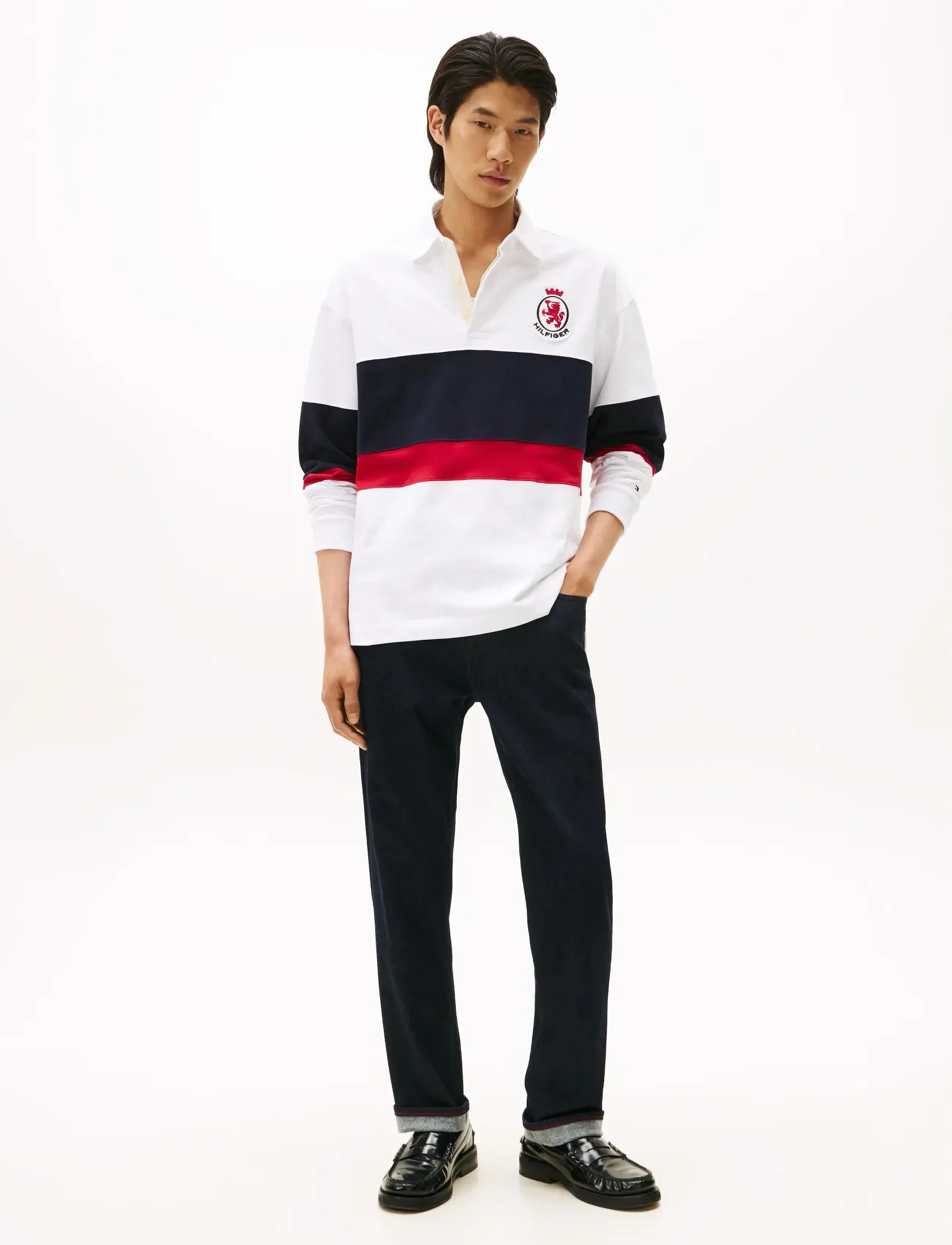 Tommy Hilfiger - RWB CREST RUGBY - langærmede poloer - white - 3