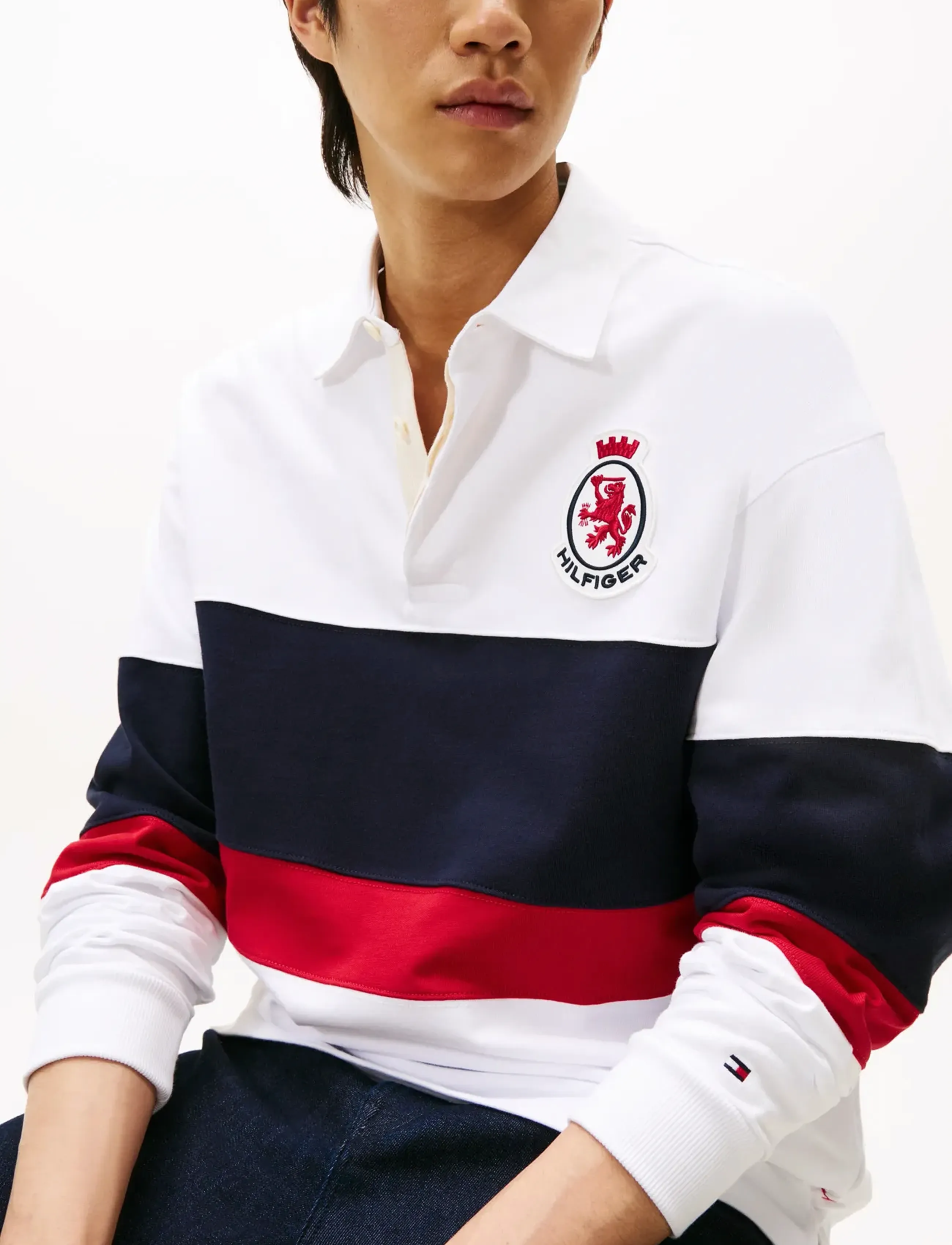 Tommy Hilfiger - RWB CREST RUGBY - langærmede poloer - white - 5