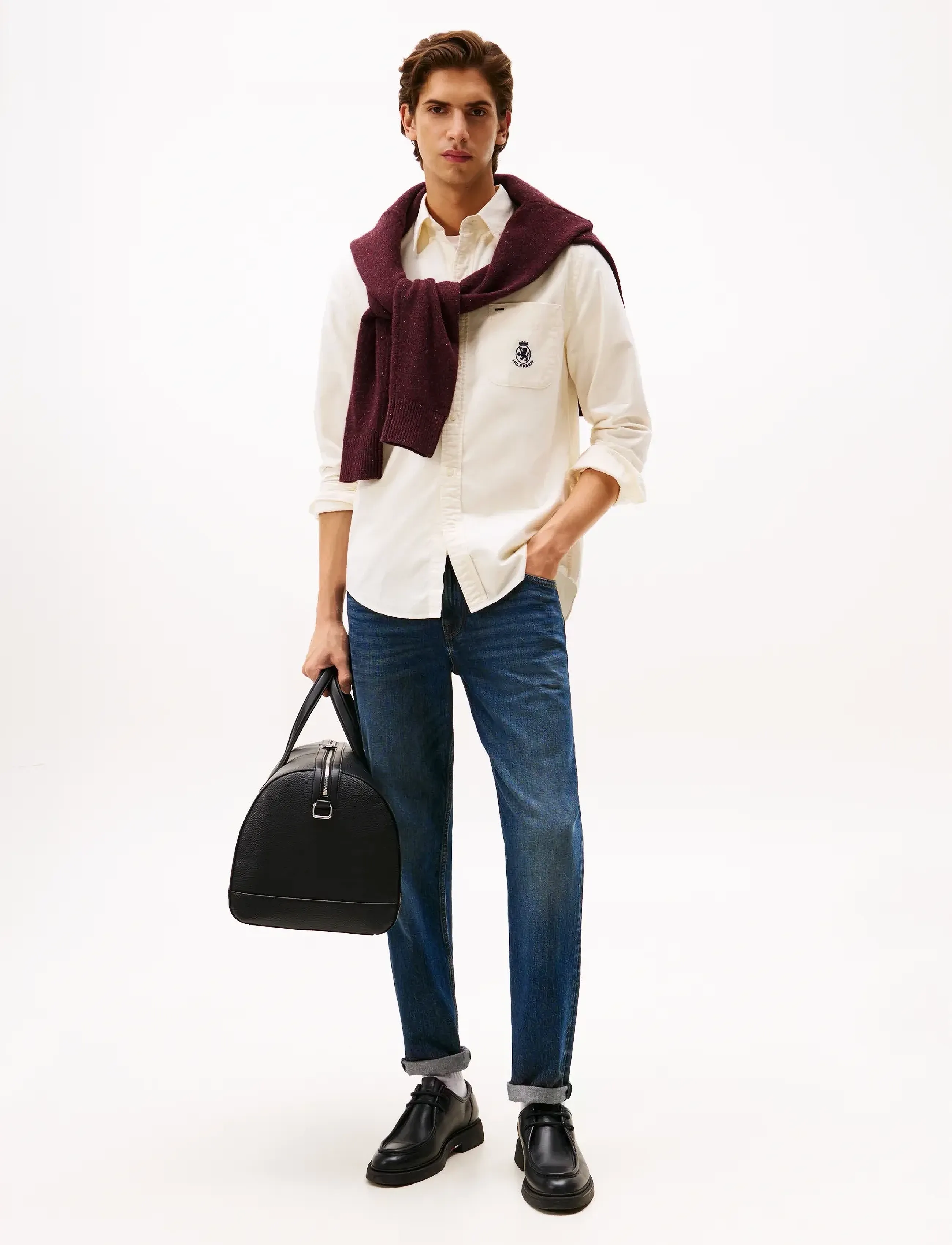 Tommy Hilfiger - BRUSHED OXF CREST POCKET SHIRT - oxford-skyrtur - ivory petal - 2