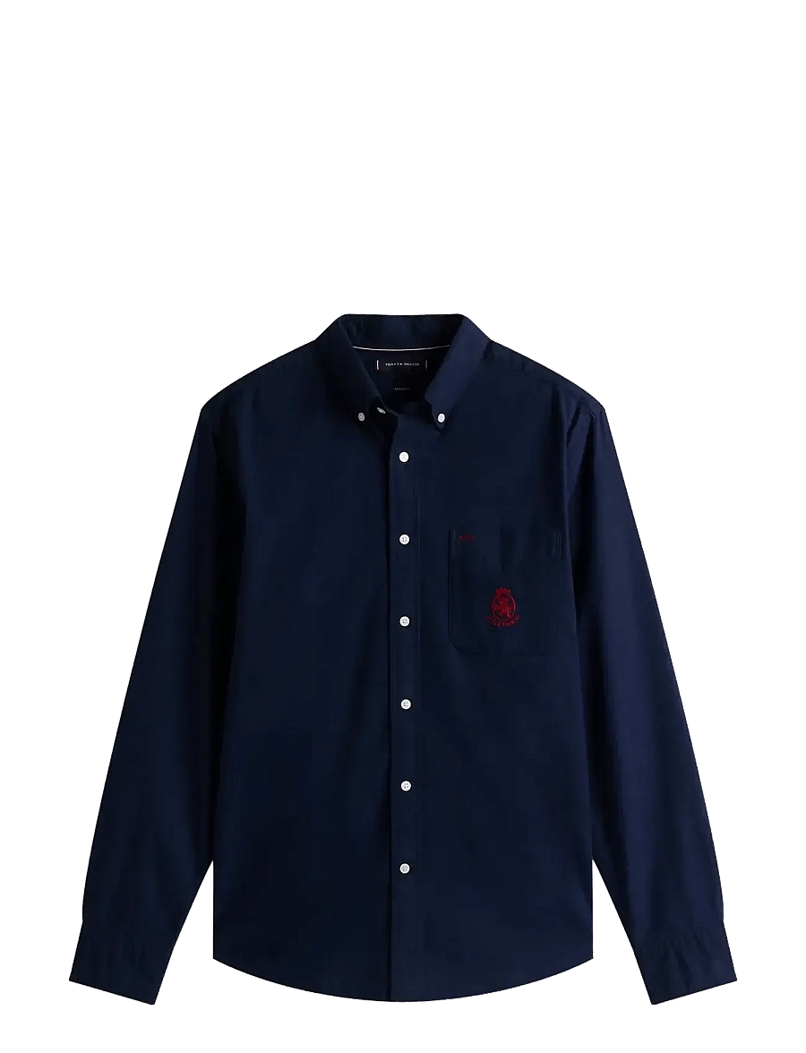 Tommy Hilfiger - BRUSHED OXF CREST POCKET SHIRT - oxfordi särgid - preppy navy - 1