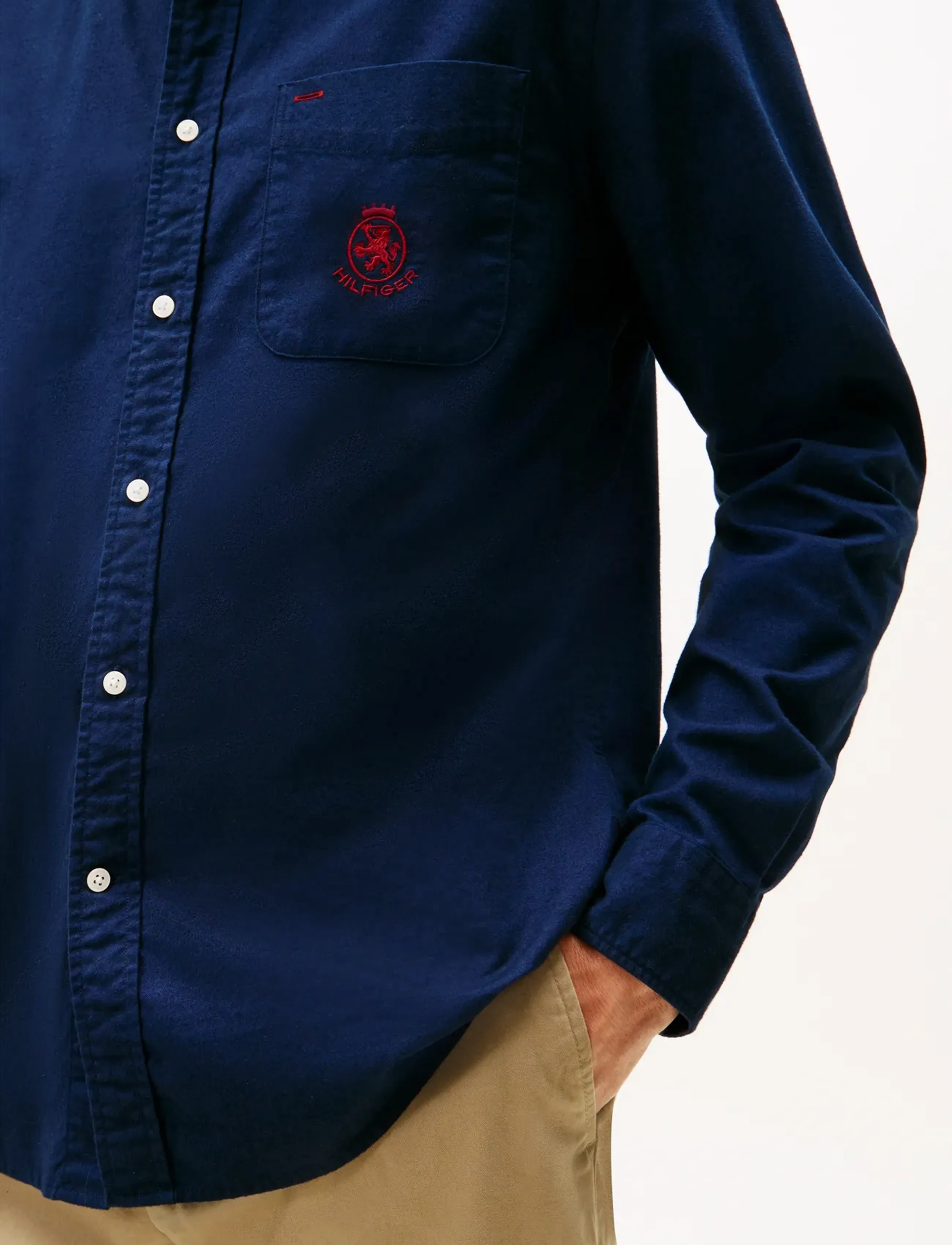 Tommy Hilfiger - BRUSHED OXF CREST POCKET SHIRT - oksfordo marškiniai - preppy navy - 4