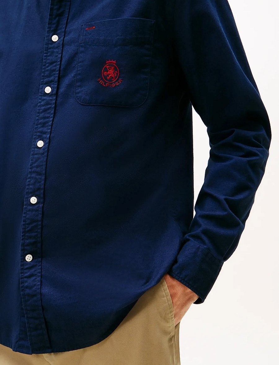 Tommy Hilfiger - BRUSHED OXF CREST POCKET SHIRT - oxfordi särgid - preppy navy - 4