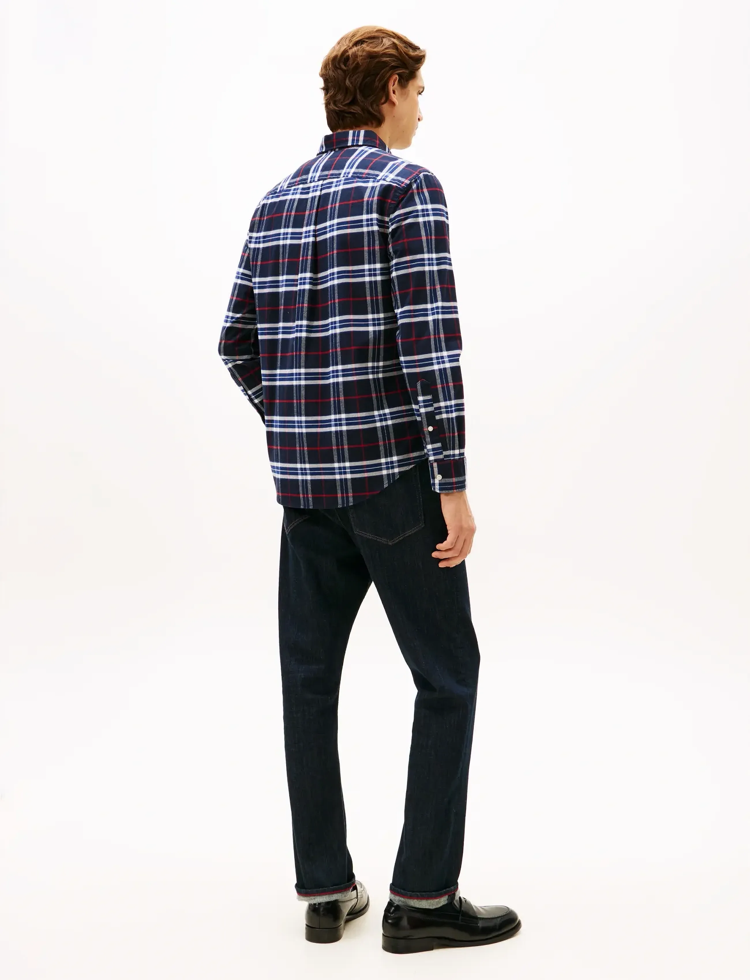 Tommy Hilfiger - BRUSHED OXFORD CHECK RF SHIRT - ternede skjorter - desert sky   check - 3