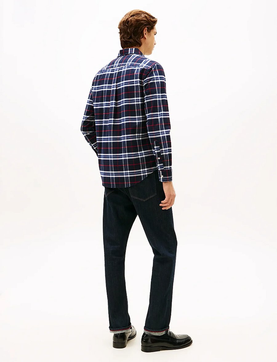 Tommy Hilfiger - BRUSHED OXFORD CHECK RF SHIRT - ternede skjorter - desert sky check - 3