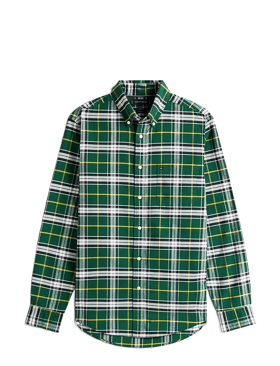 Tommy Hilfiger - BRUSHED OXFORD CHECK RF SHIRT - ternede skjorter - ornamental green / check - 1