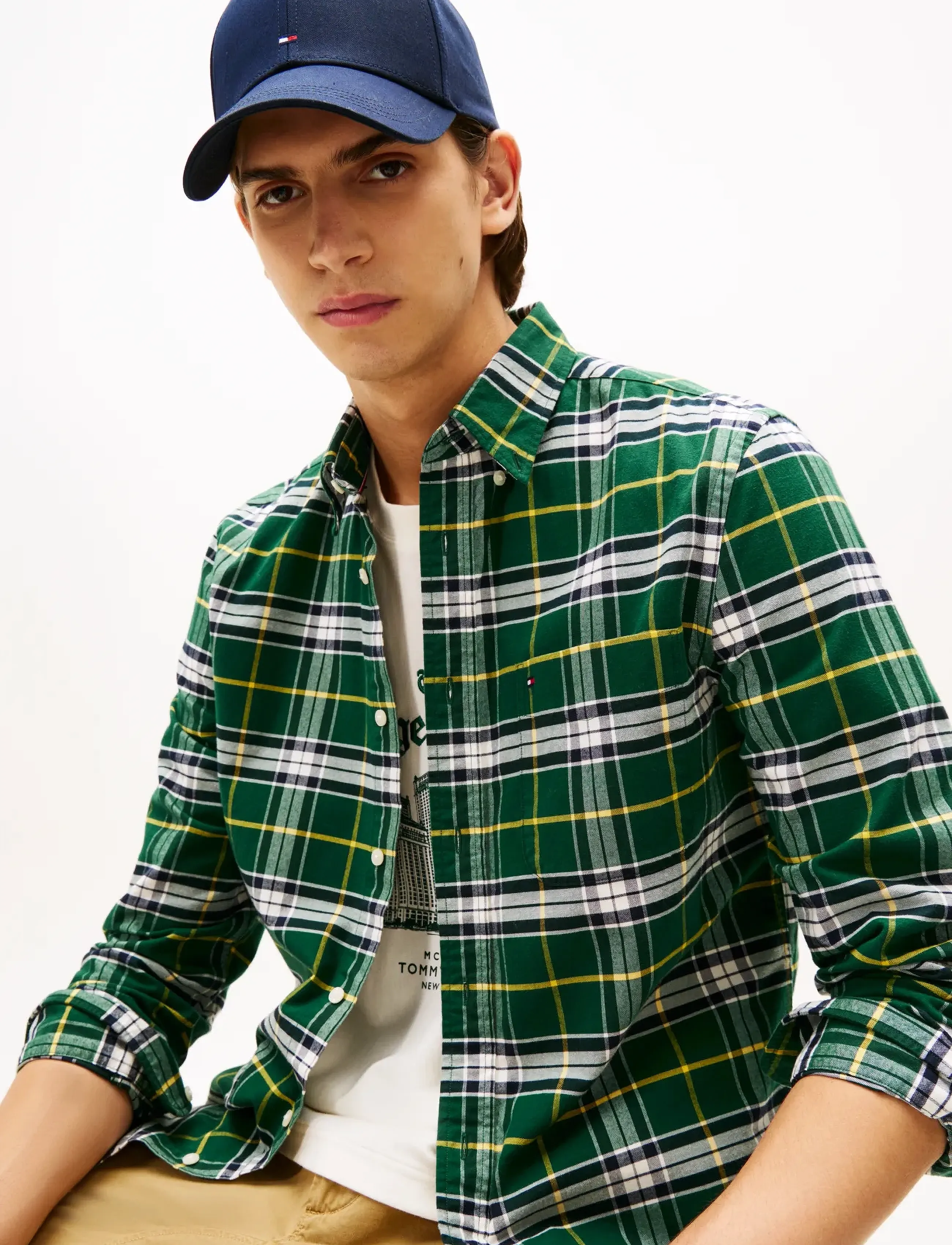 Tommy Hilfiger - BRUSHED OXFORD CHECK RF SHIRT - ruudulised särgid - ornamental green / check - 4