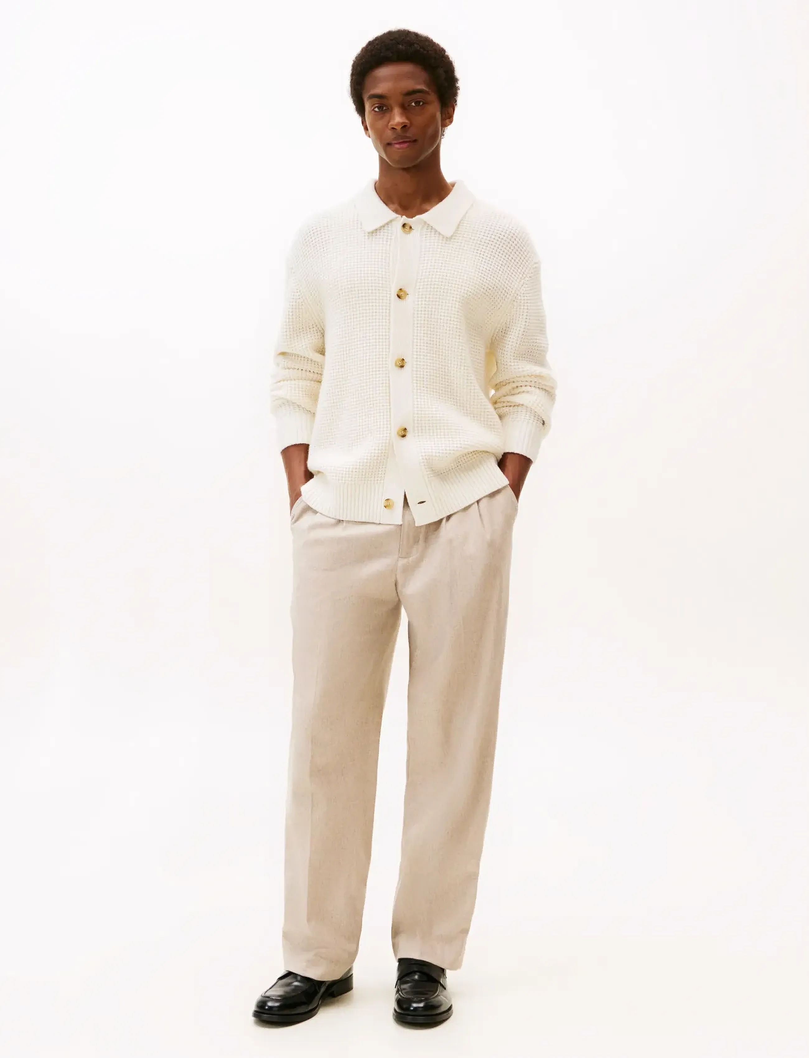 Tommy Hilfiger - DC BUTTON UP CARDIGAN - strickmode - ivory petal - 2
