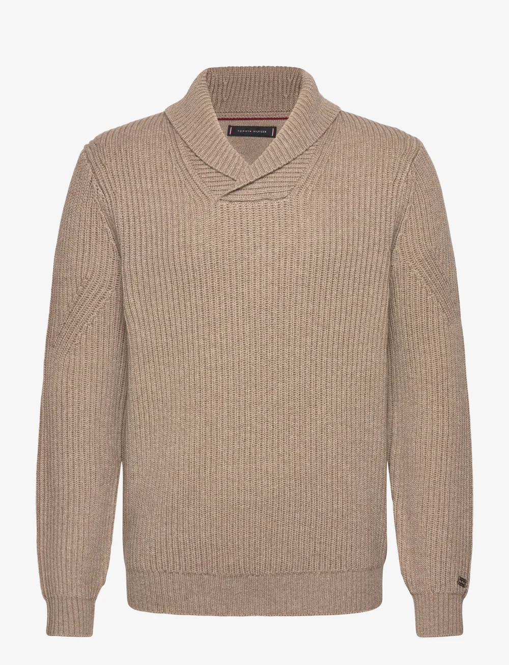 Tommy Hilfiger - DC SHAWL COLLAR SWEATER - gestrickte polohemden - coastal taupe heather - 1