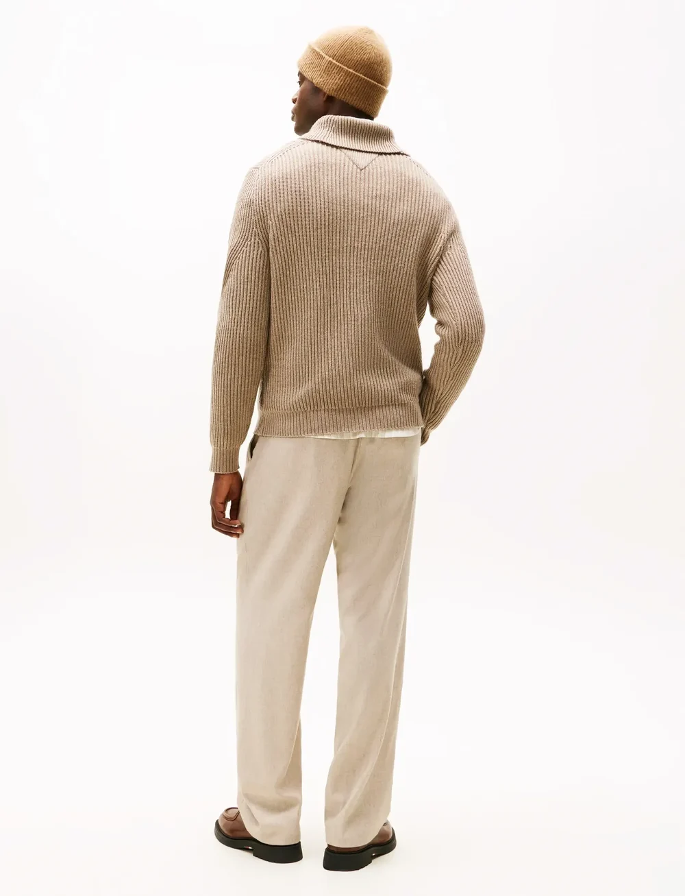 Tommy Hilfiger - DC SHAWL COLLAR SWEATER - gestrickte polohemden - coastal taupe heather - 4