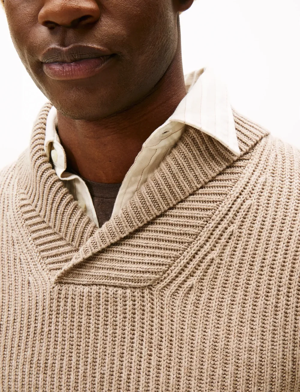 Tommy Hilfiger - DC SHAWL COLLAR SWEATER - gestrickte polohemden - coastal taupe heather - 5