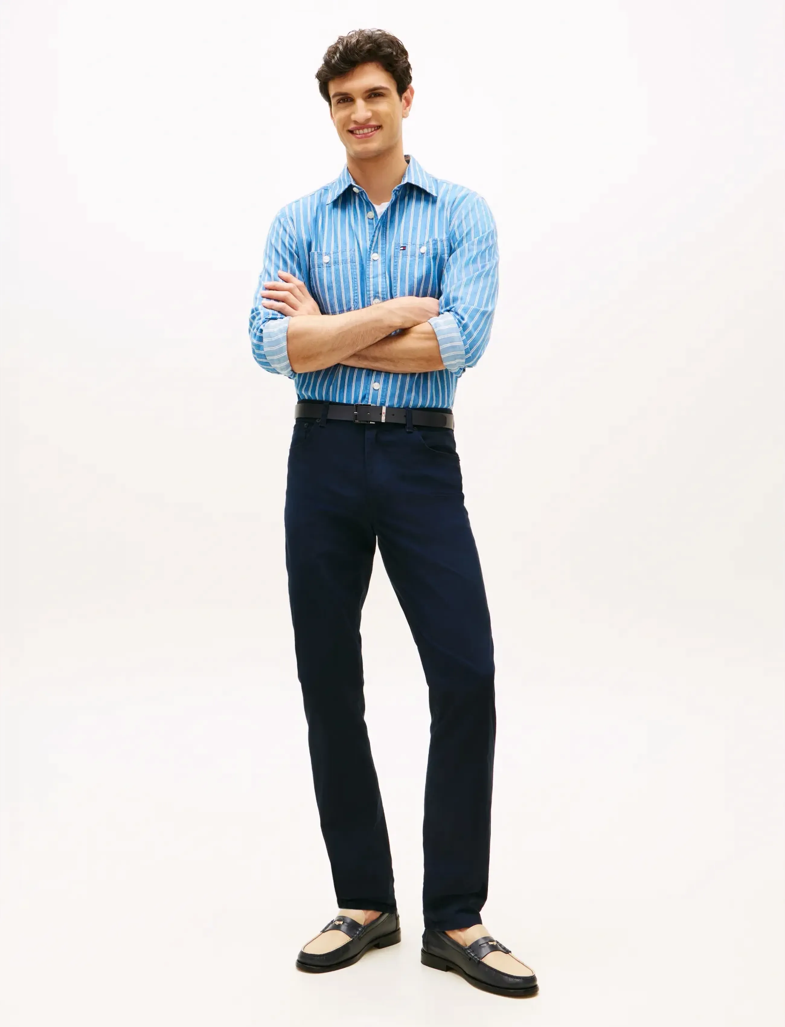 Tommy Hilfiger - DENTON 5PKT ESSENTIAL TWILL - casual byxor - navy blue - 3