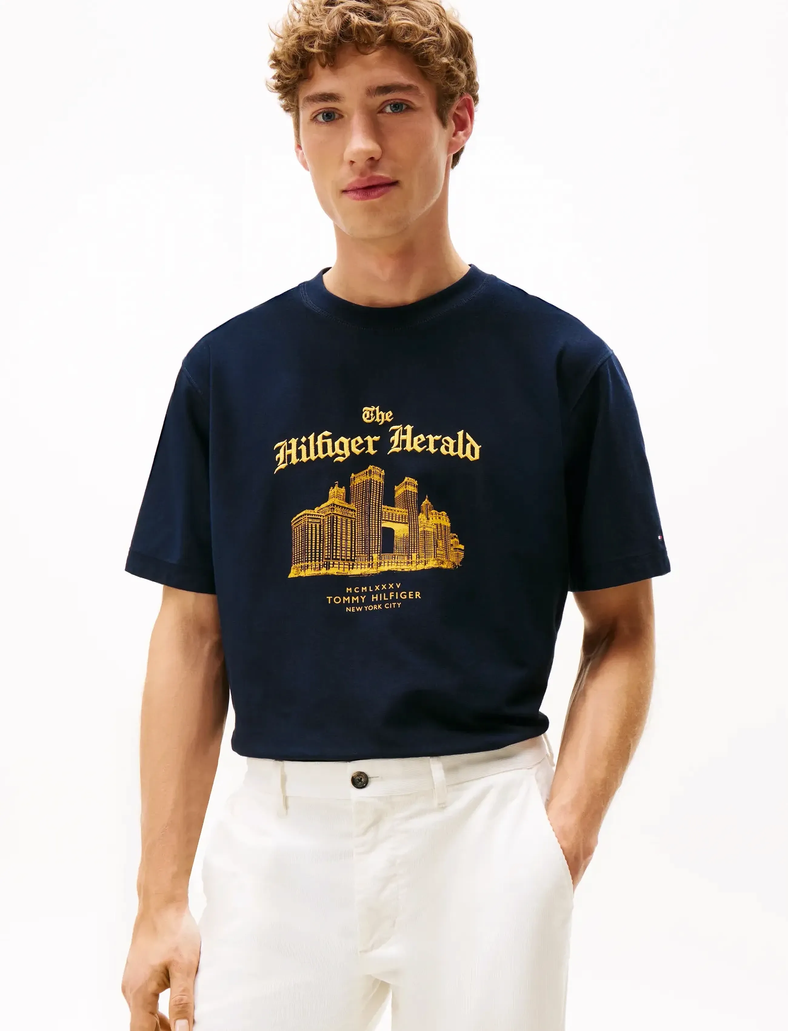 Tommy Hilfiger HERALD SKYLINE GRAPHIC TEE - Tommy Hilfiger - DESERT SKY / navy