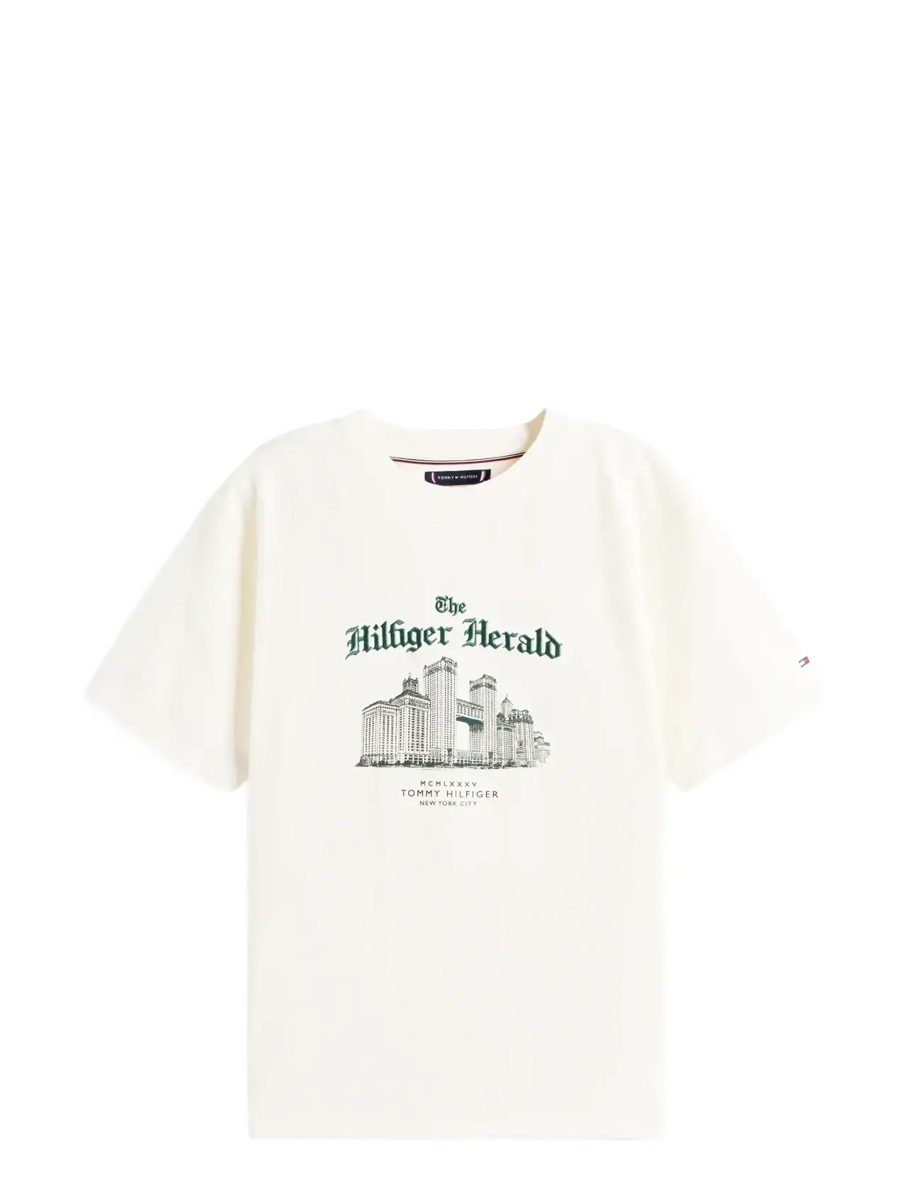 Tommy Hilfiger HERALD SKYLINE GRAPHIC TEE - Kurzärmelige - IVORY PETAL / white