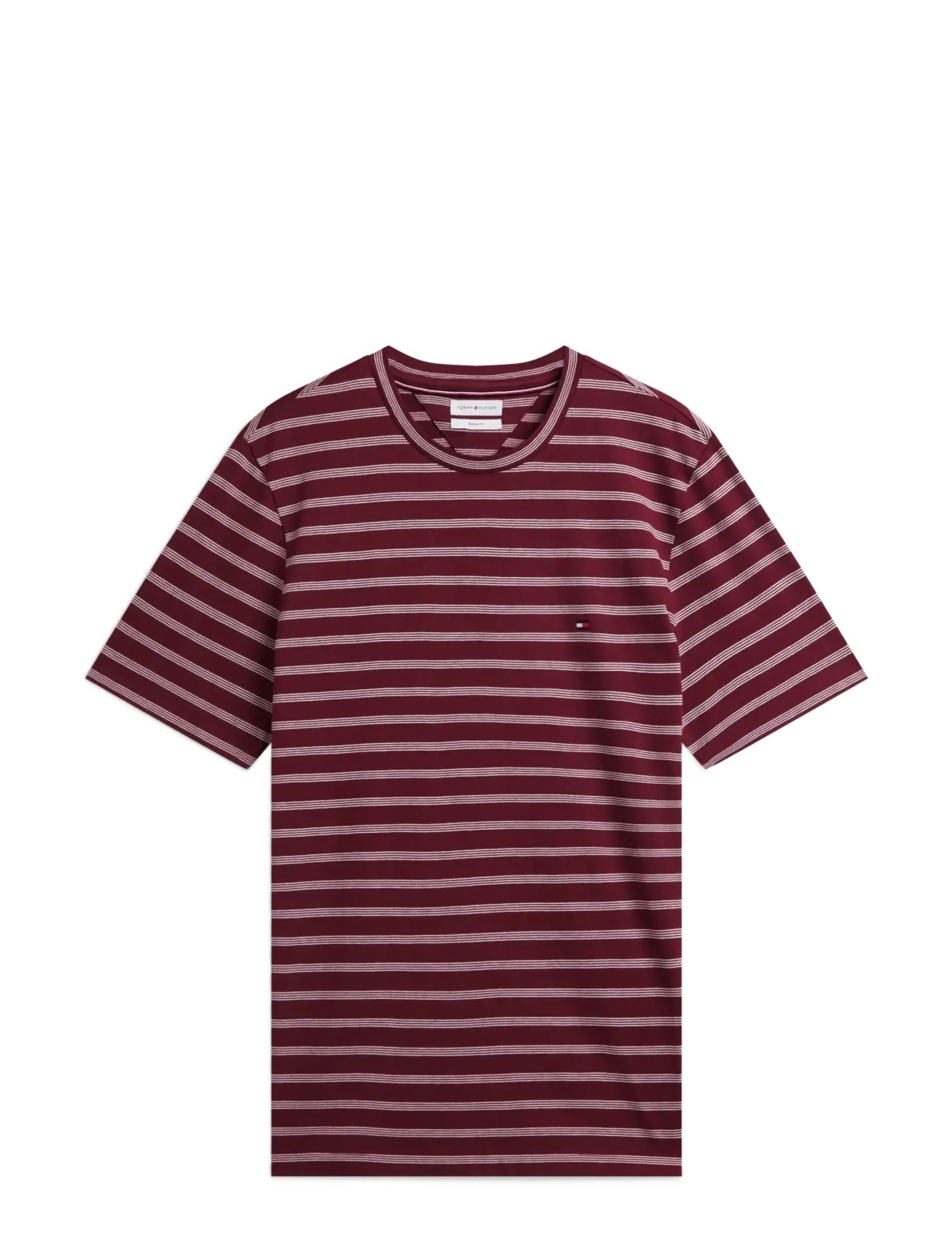 Tommy Hilfiger - ESS SEASONAL REG FIT STRIPE TEE - lühikeste varrukatega t-särgid - burgundy ecru - 1