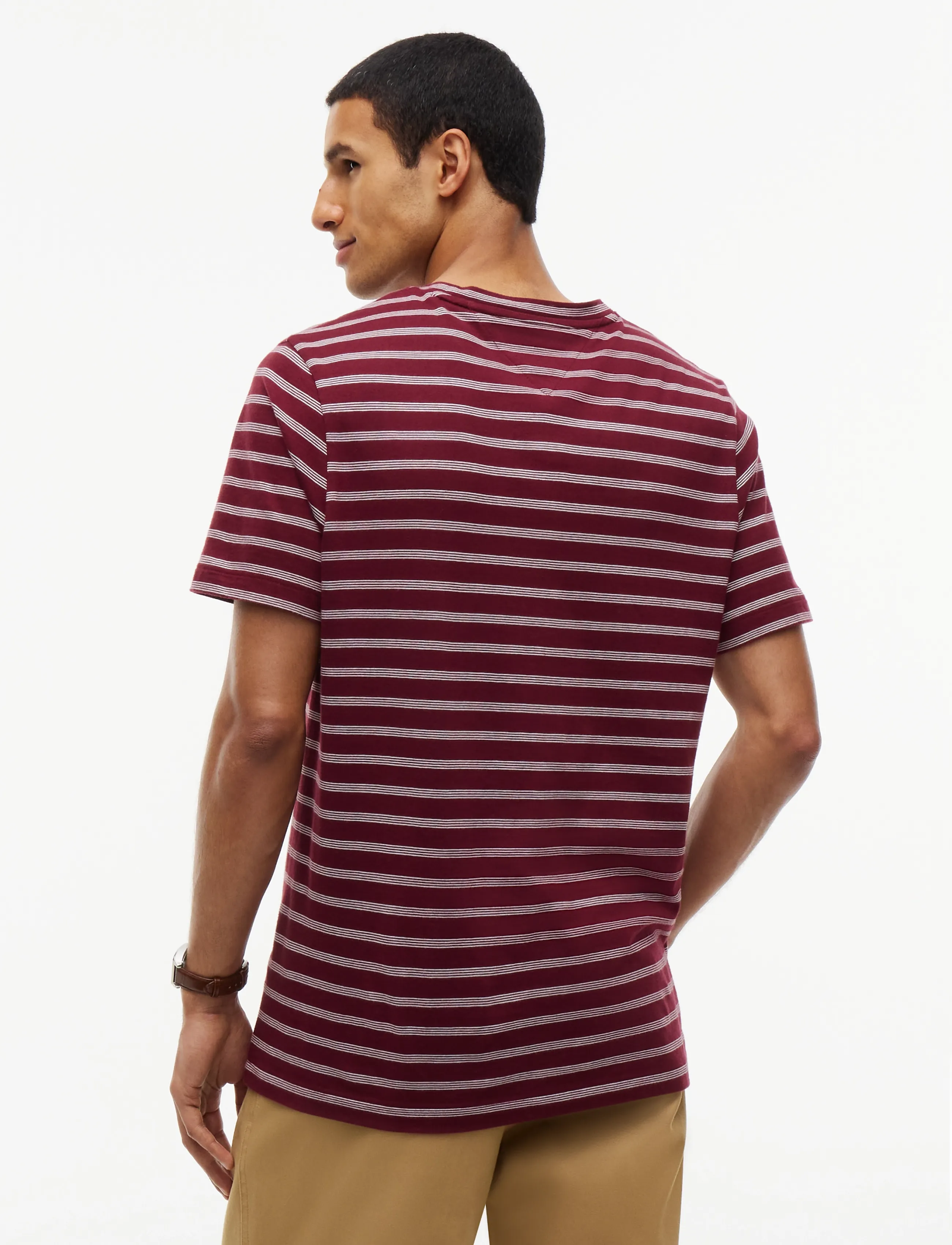 Tommy Hilfiger - ESS SEASONAL REG FIT STRIPE TEE - lühikeste varrukatega t-särgid - burgundy ecru - 2