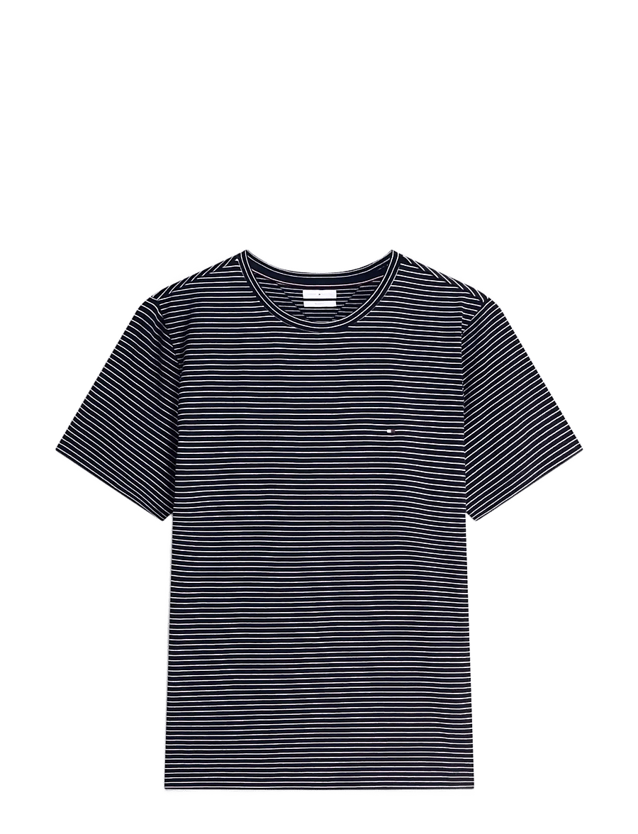 Tommy Hilfiger - ESS SEASONAL REG FIT STRIPE TEE - short-sleeved t-shirts - desert sky ecru stripe - 1