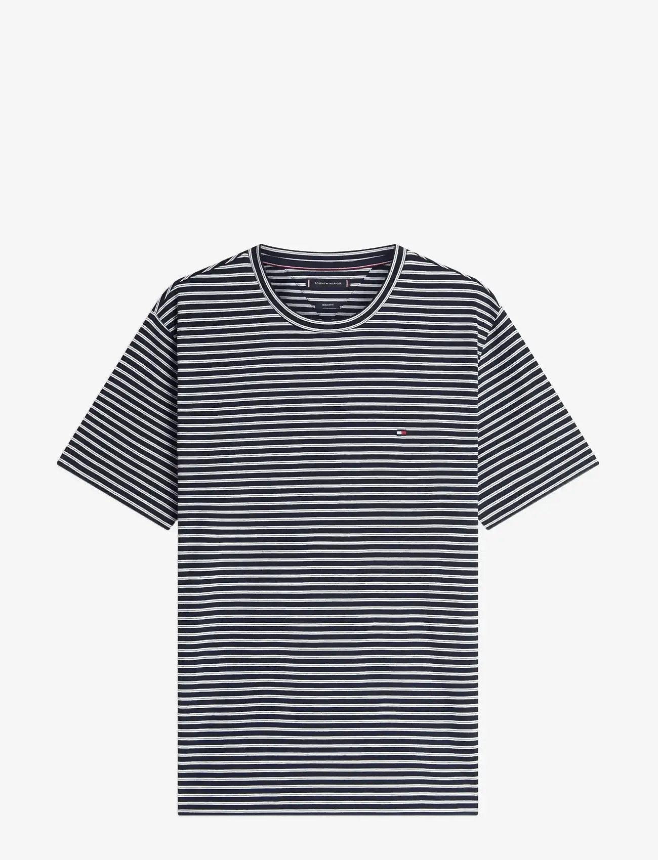 Tommy Hilfiger - ESS SEASONAL REG FIT STRIPE TEE - short-sleeved t-shirts - desert sky   ecru stripe - 1
