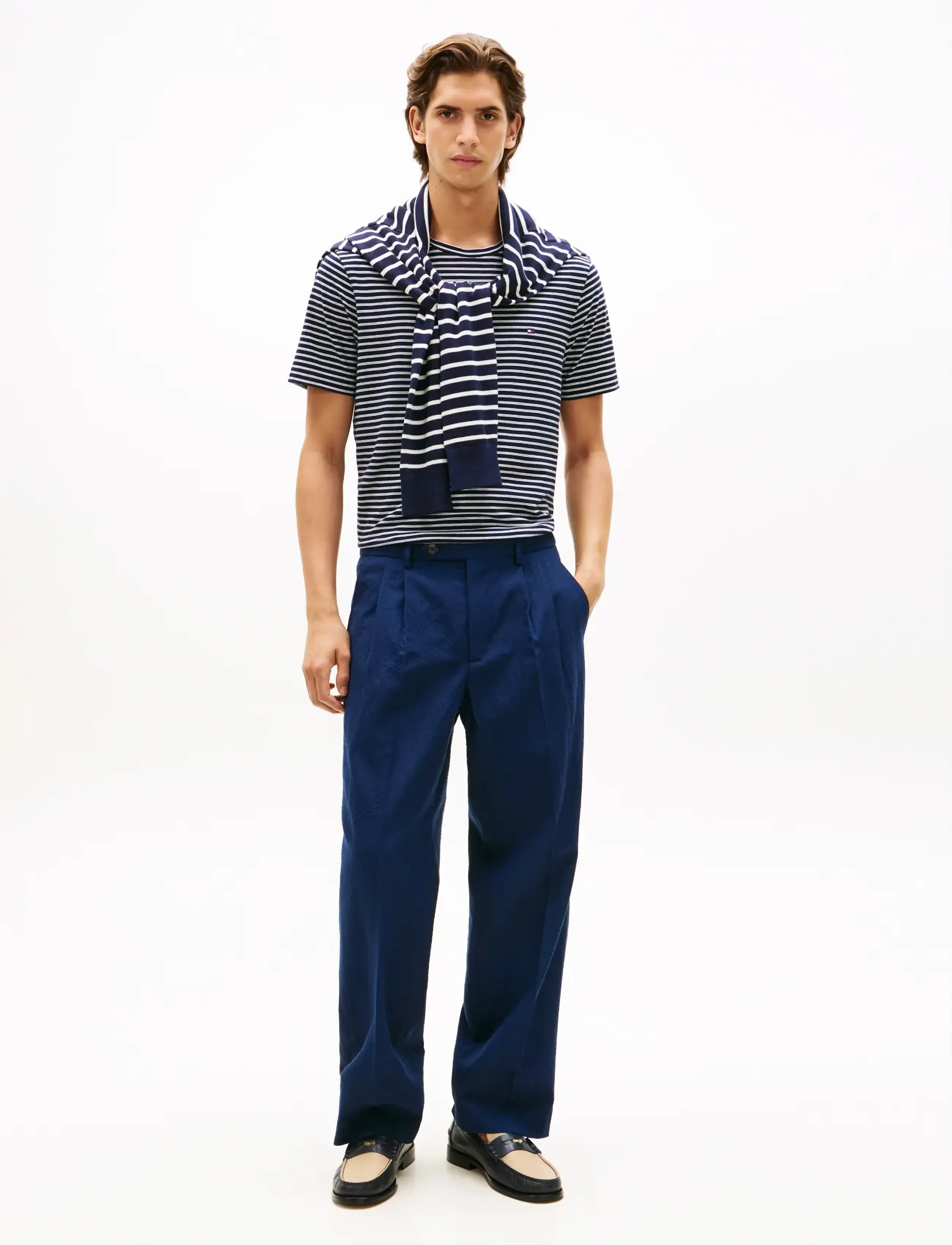 Tommy Hilfiger - ESS SEASONAL REG FIT STRIPE TEE - kortærmede t-shirts - desert sky   ecru stripe - 3