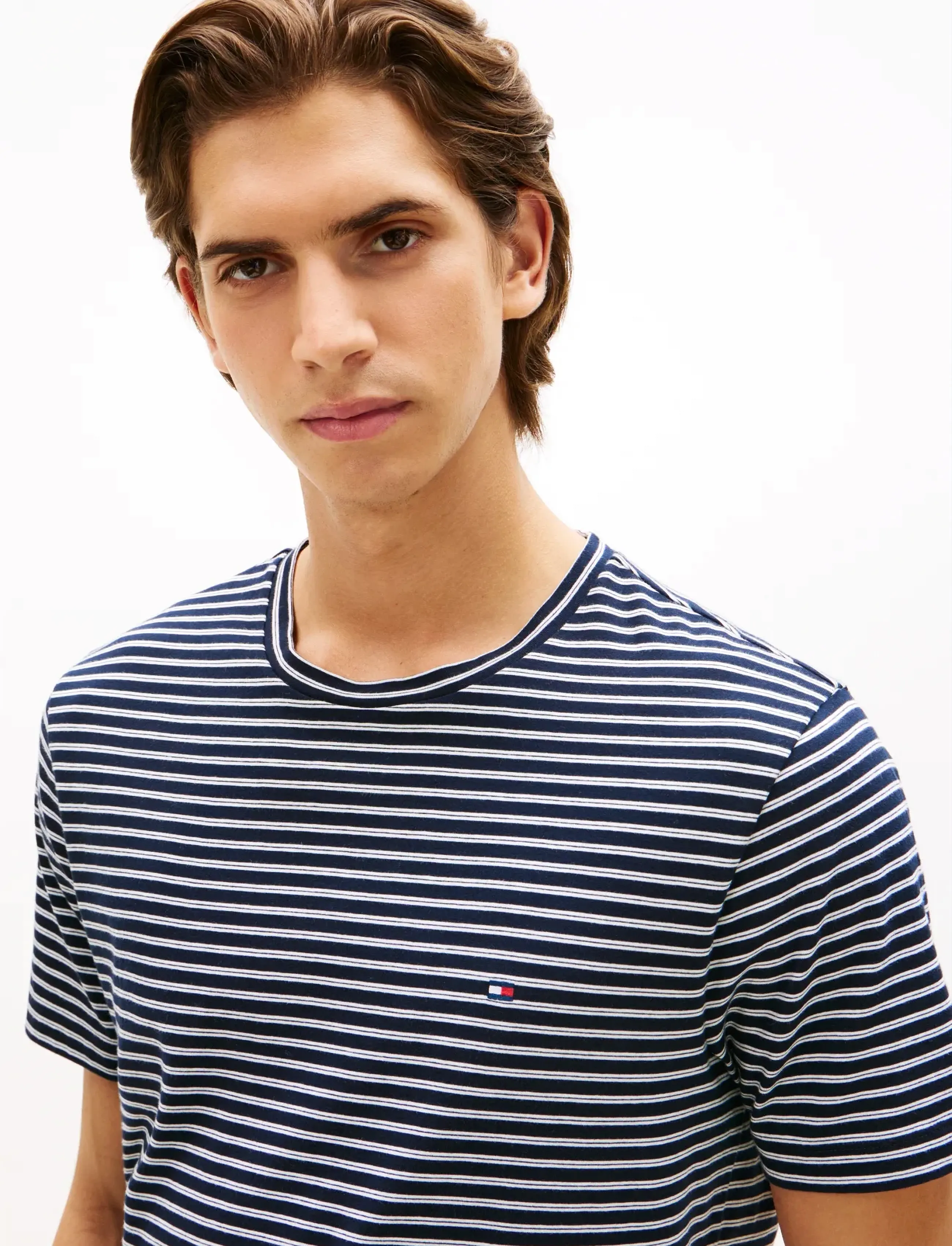 Tommy Hilfiger - ESS SEASONAL REG FIT STRIPE TEE - kortærmede t-shirts - desert sky   ecru stripe - 4