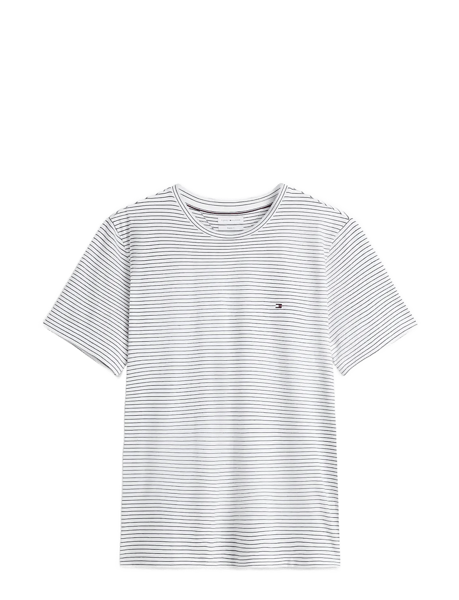 Tommy Hilfiger - ESS SEASONAL REG FIT STRIPE TEE - short-sleeved t-shirts - ecru desert sky stripe - 1