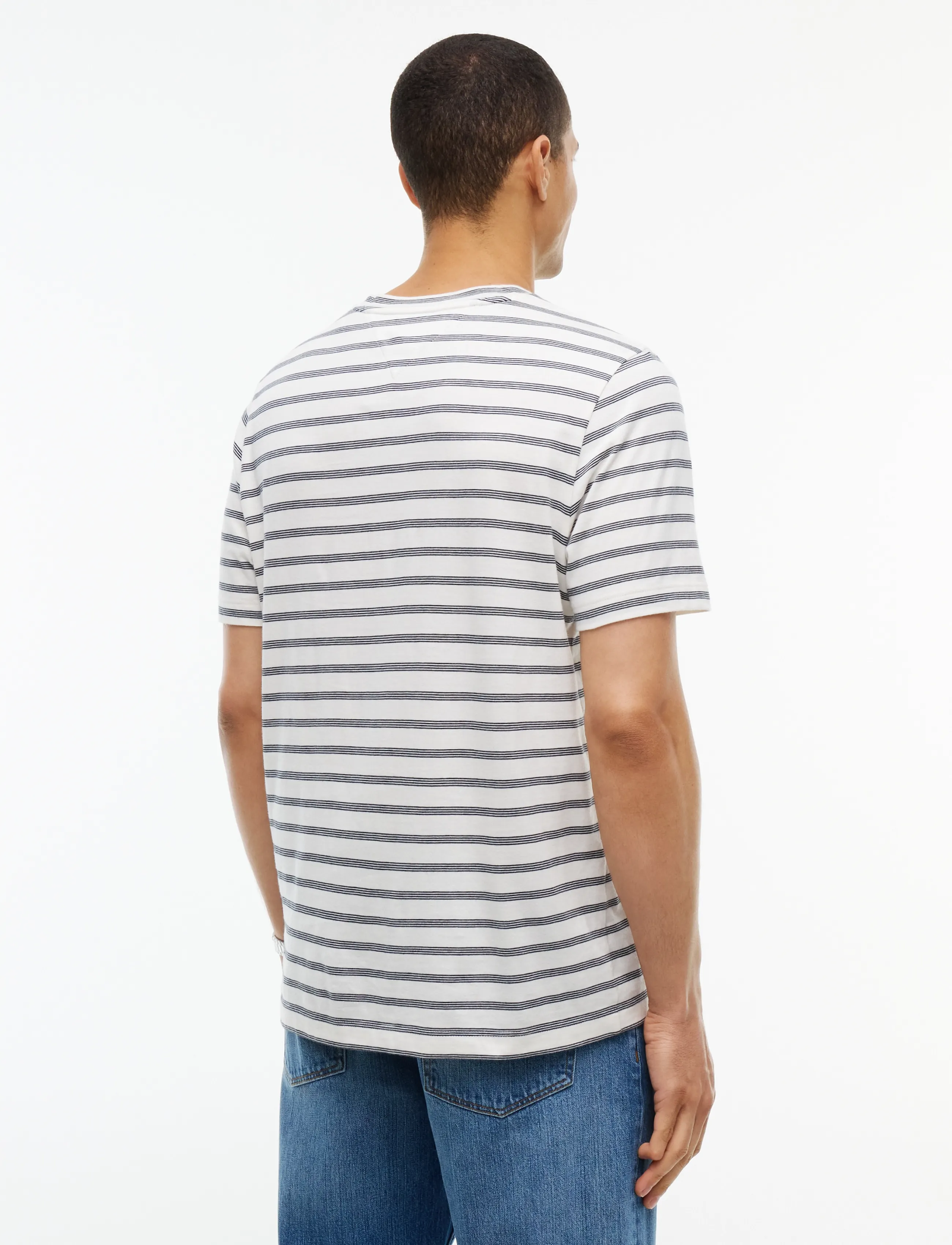 Tommy Hilfiger - ESS SEASONAL REG FIT STRIPE TEE - kortärmade t-shirts - ecru navy blue - 2