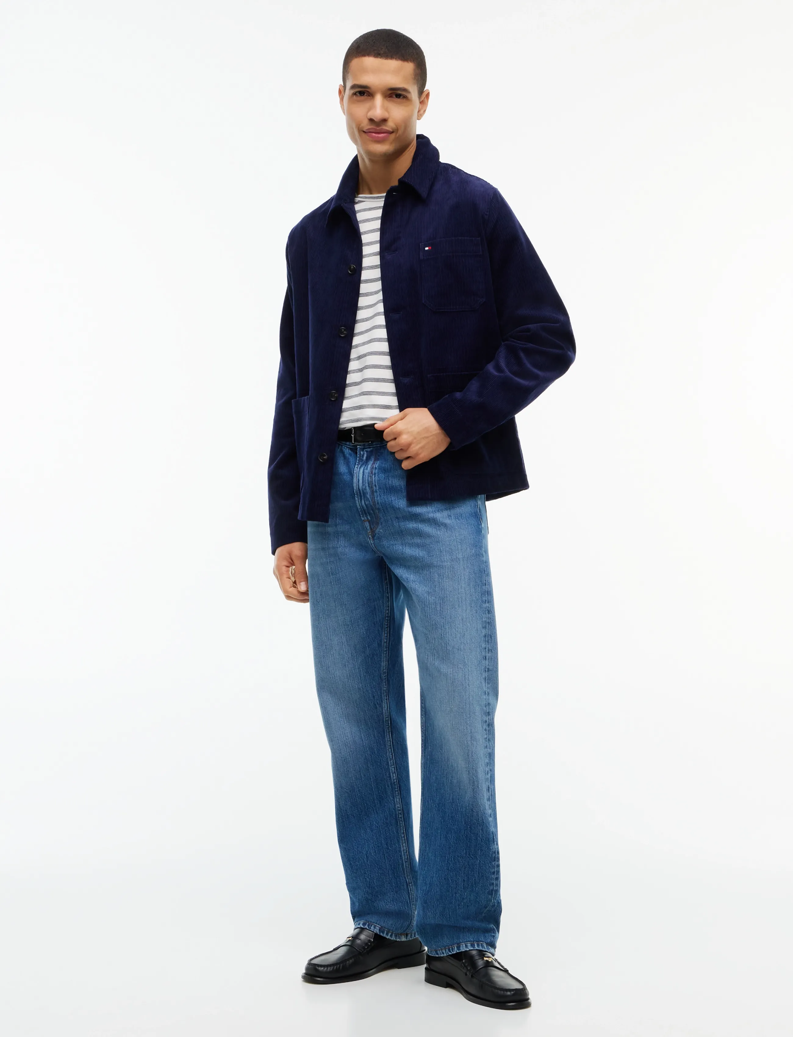 Tommy Hilfiger - ESS SEASONAL REG FIT STRIPE TEE - kortärmade t-shirts - ecru navy blue - 4