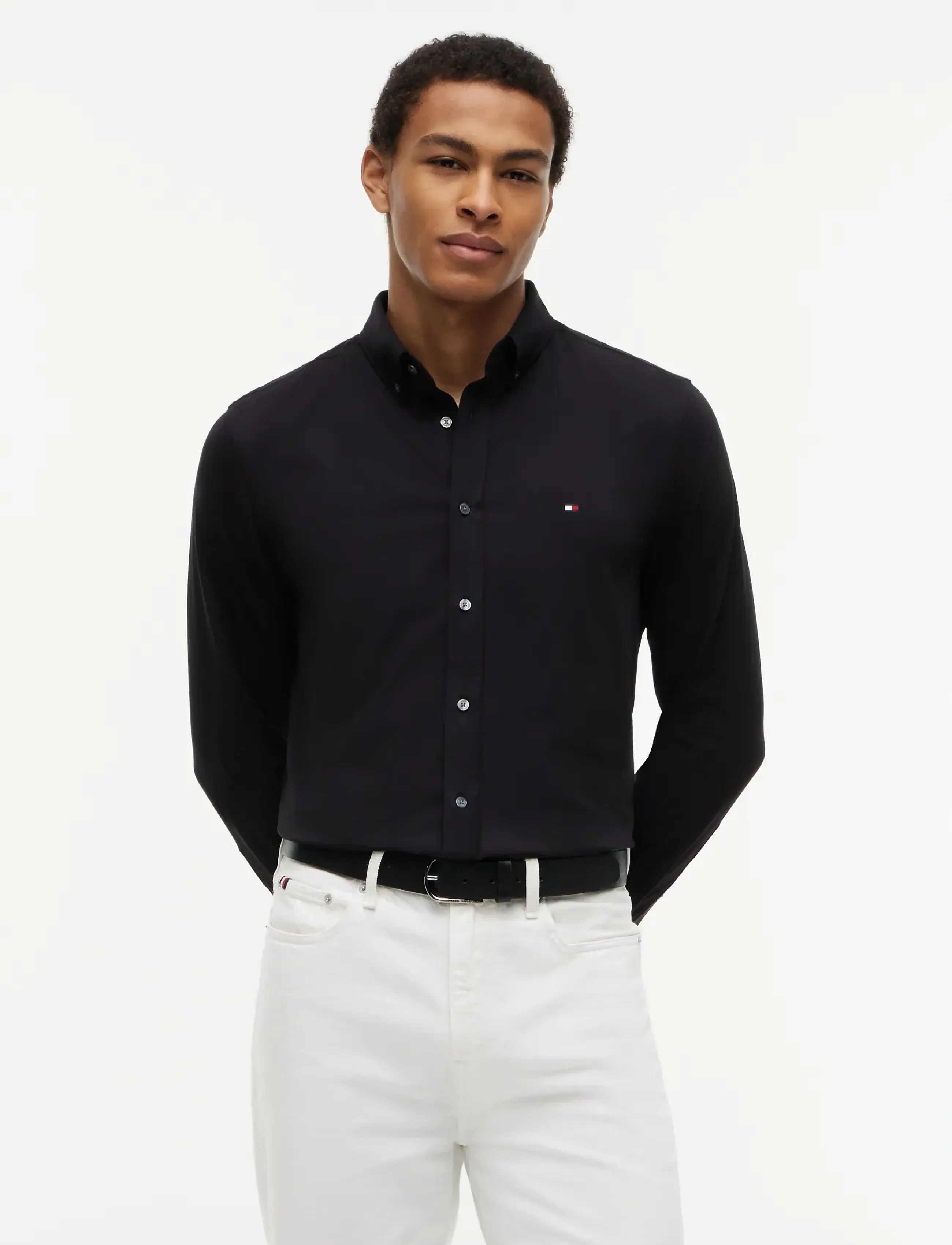 Tommy Hilfiger Performance Sf Interlock, XS, Shirts, Schwarz - Casual Männerswear